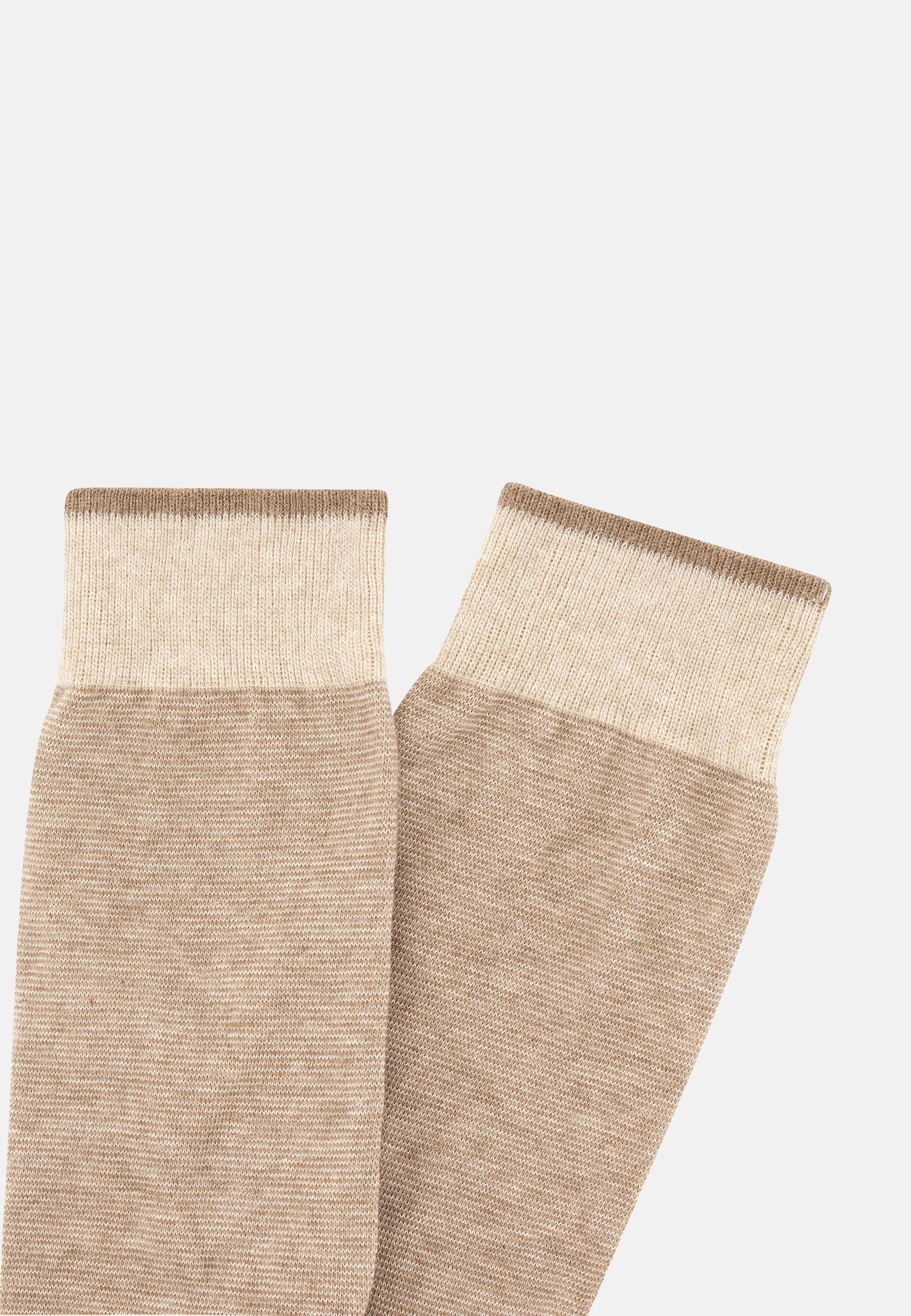 Micro Striped Socks Brown, Brown, large image number 0