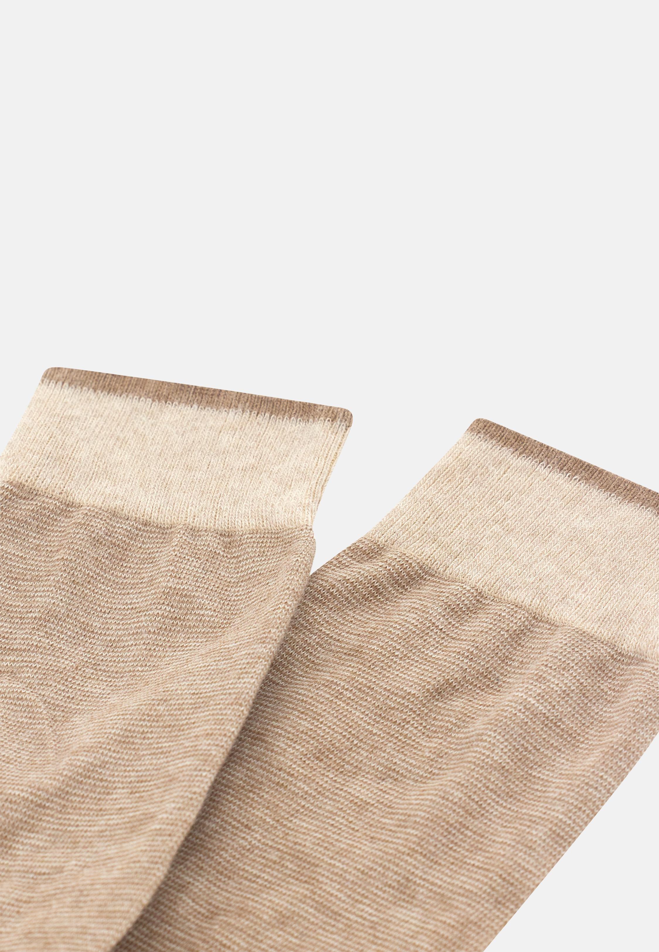 Micro Striped Socks Brown, Brown, large image number 1