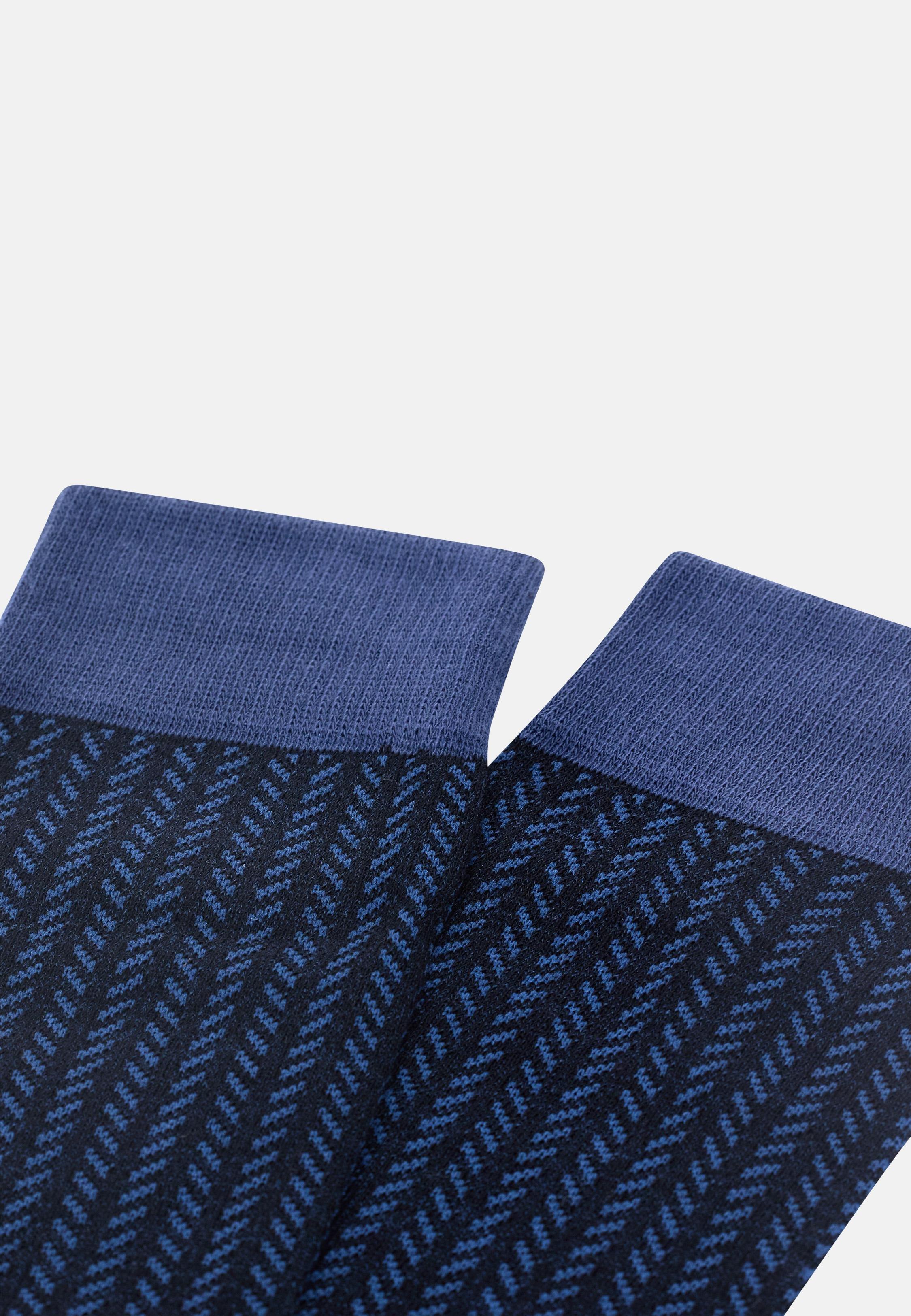 Herringbone Socks Blue, Navy blue, medium