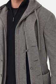 Madison Sweatshirt Jacket in Wool and Cashmere Grey, Grey, large image number 2