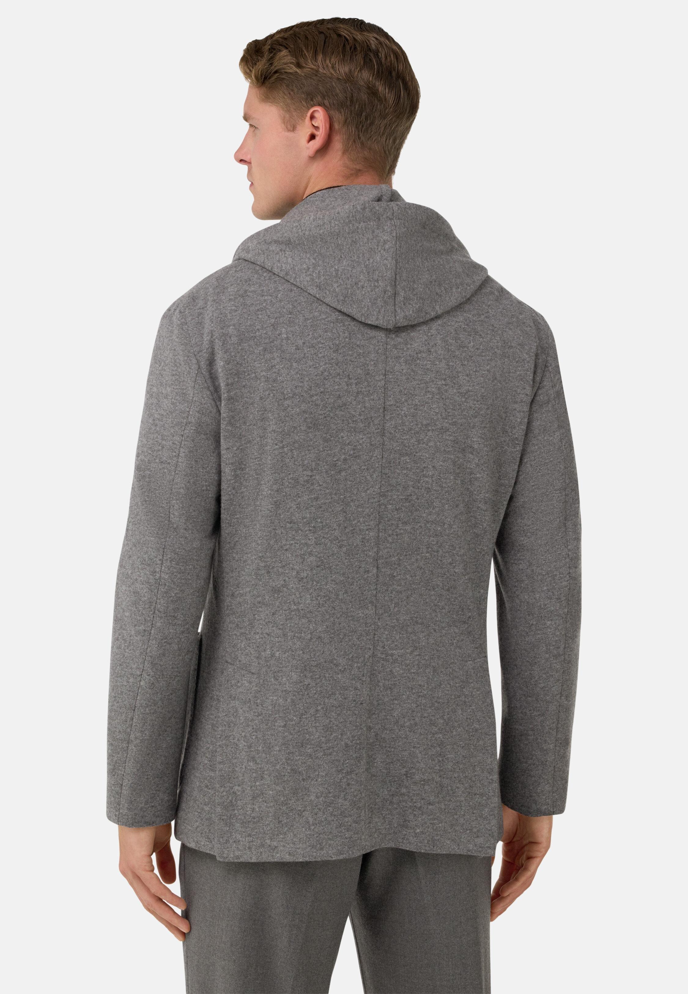 Madison Sweatshirt Jacket in Wool and Cashmere Grey, Grey, large image number 3