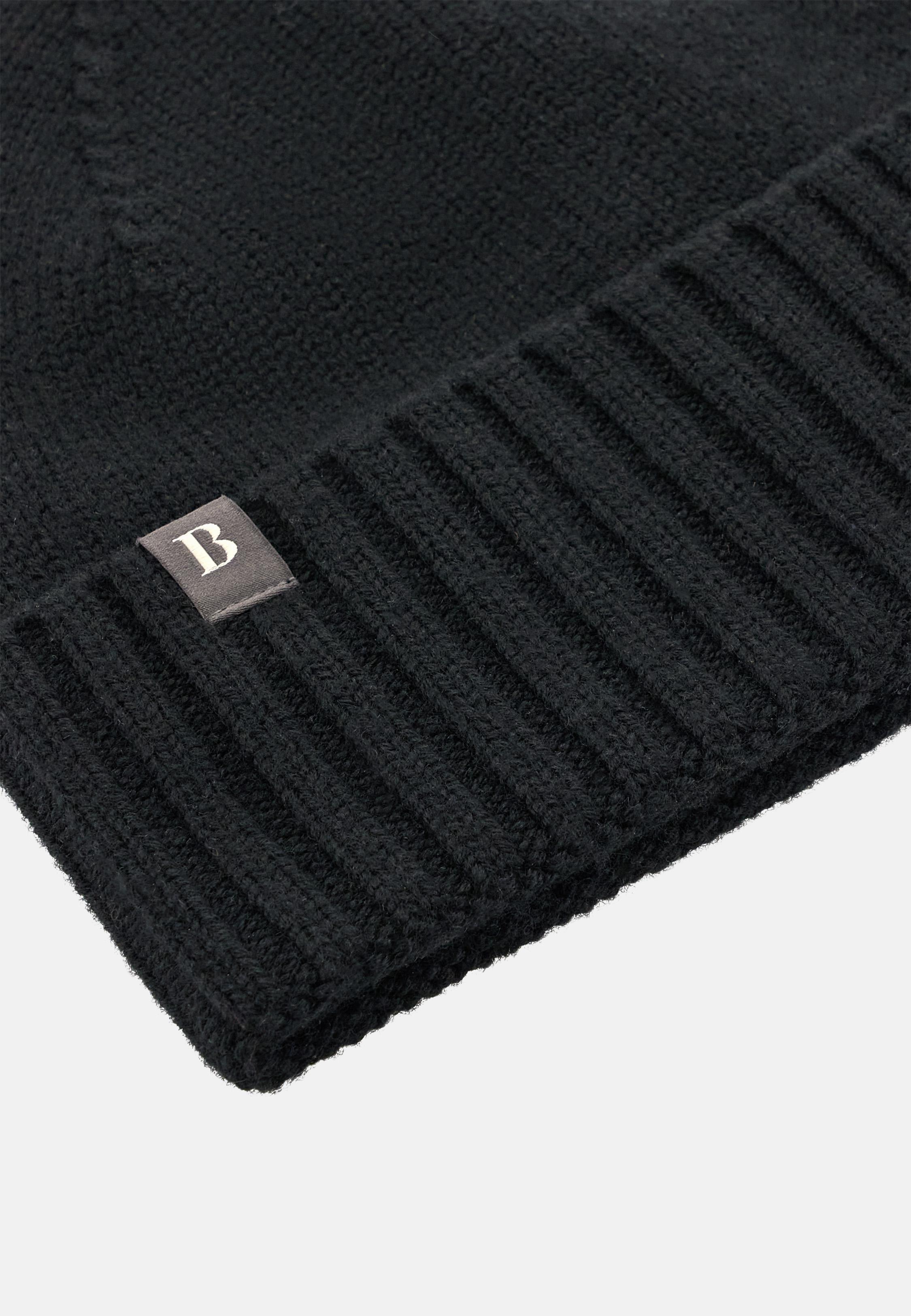 BLACK Wool Hat, Black, large image number 0