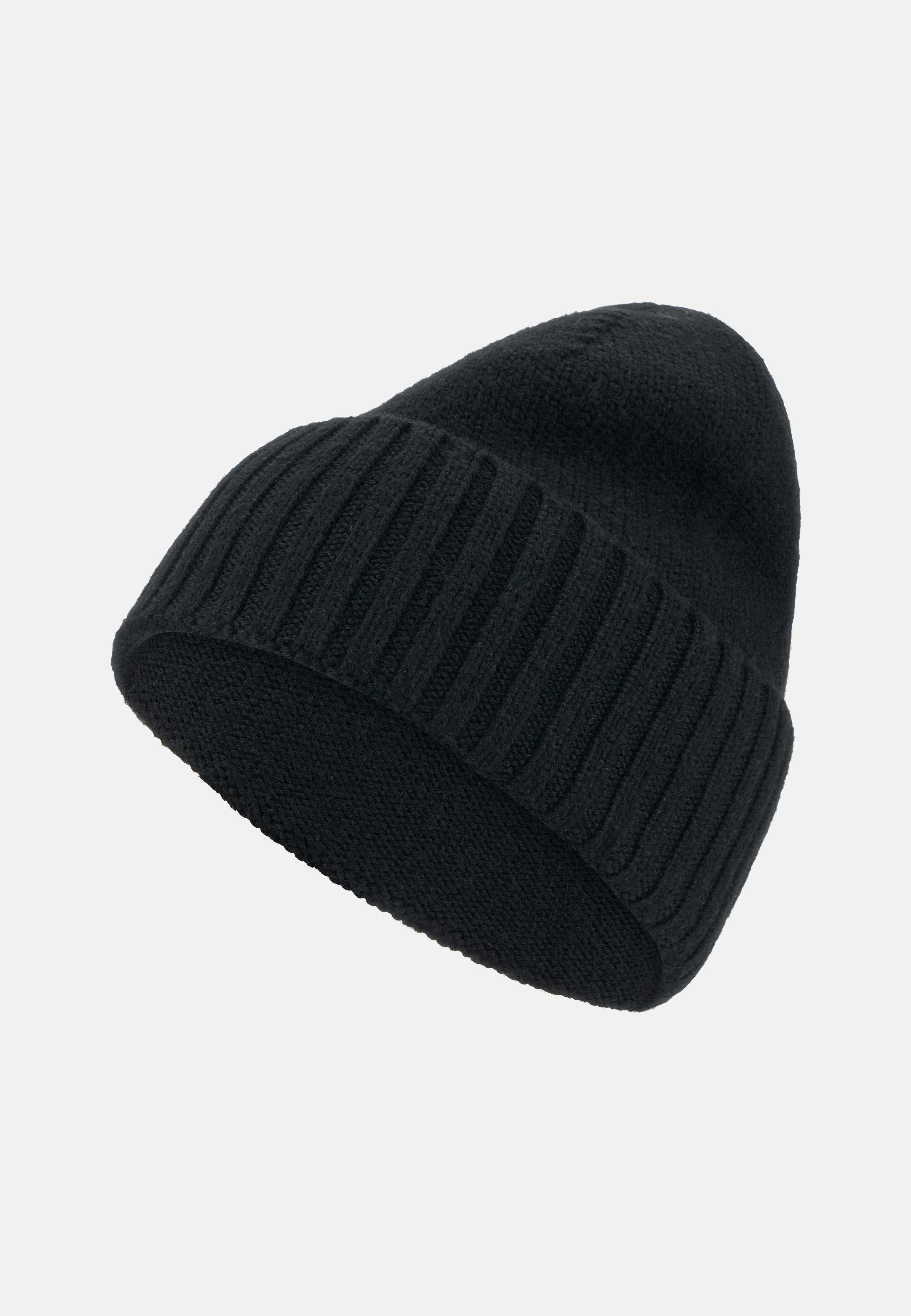 BLACK Wool Hat, Black, large image number 1