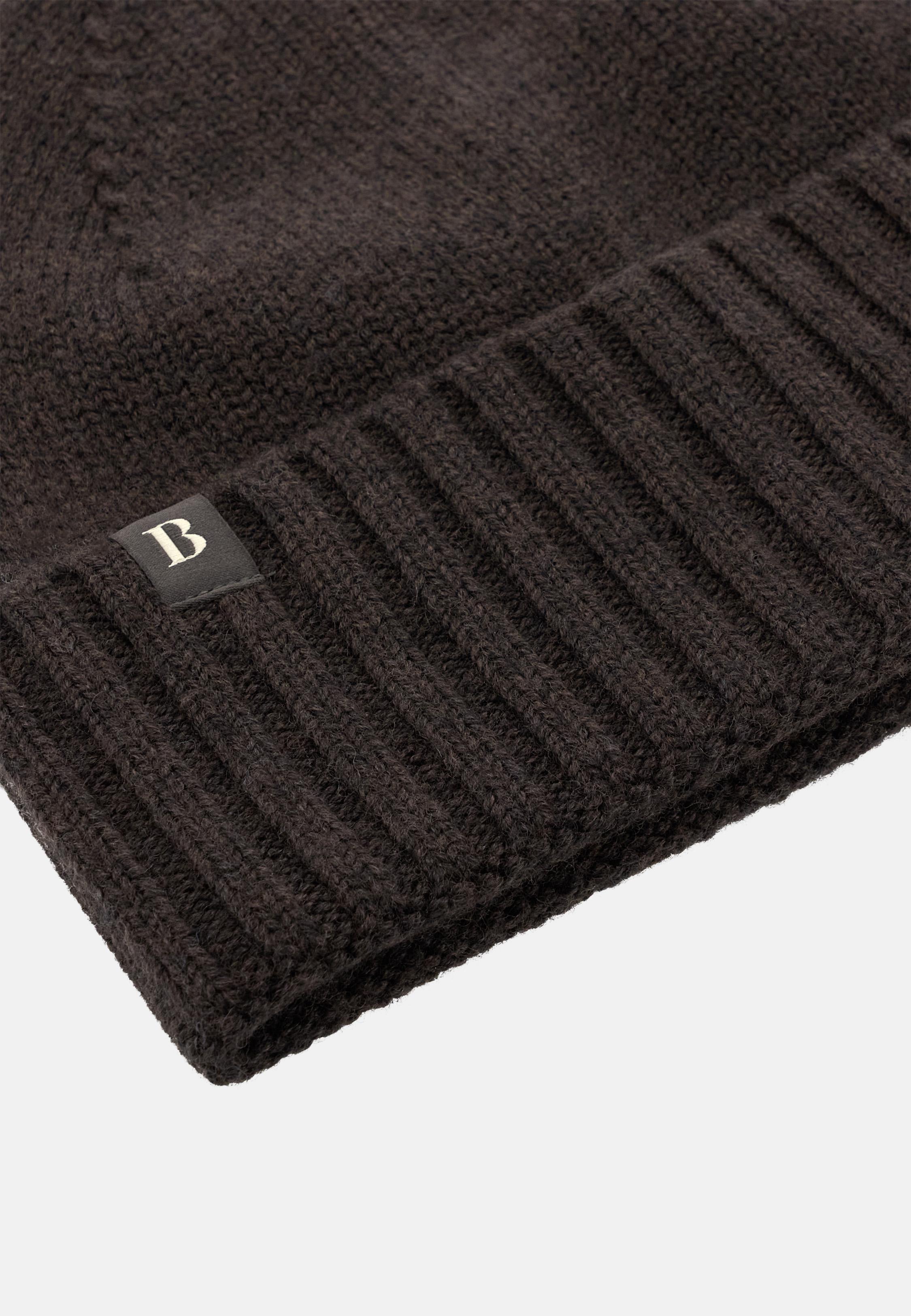 BROWN Wool Hat, Dark brown, large image number 0