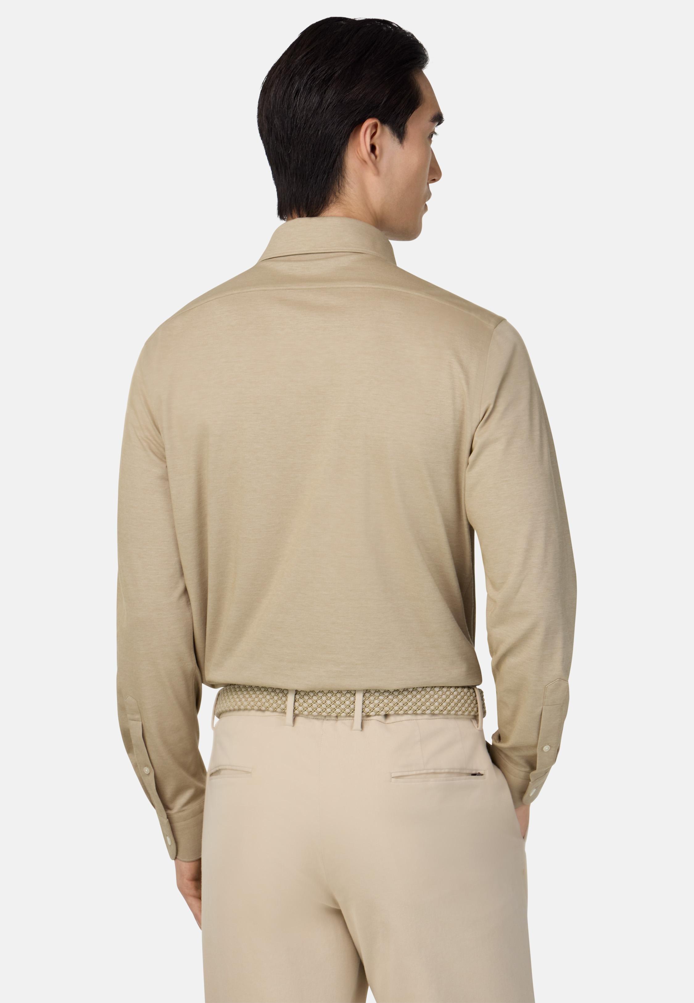 Japanese Jersey Polo Shirt Beige, Beige, medium