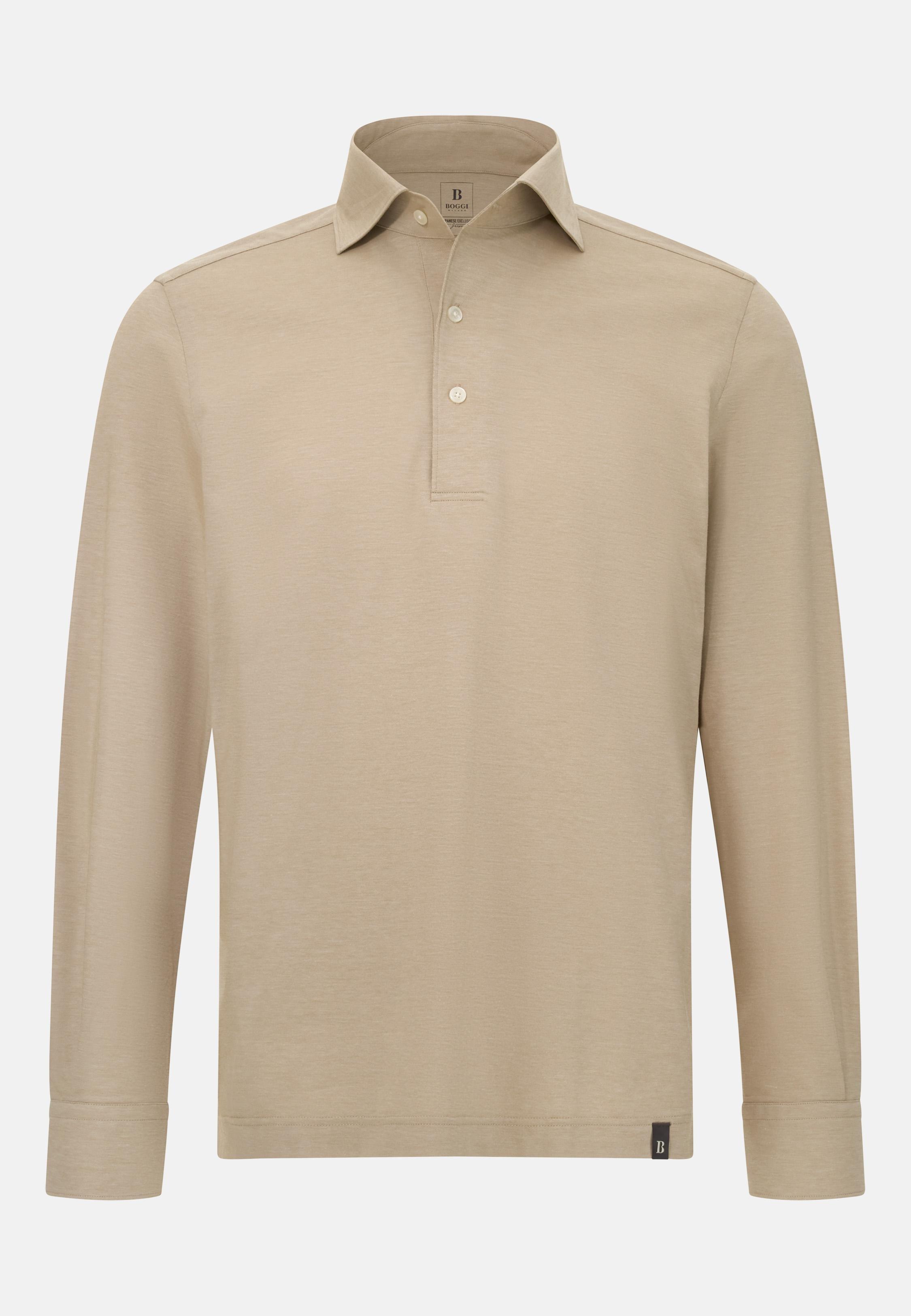 Japanese Jersey Polo Shirt Beige, , large image number 3