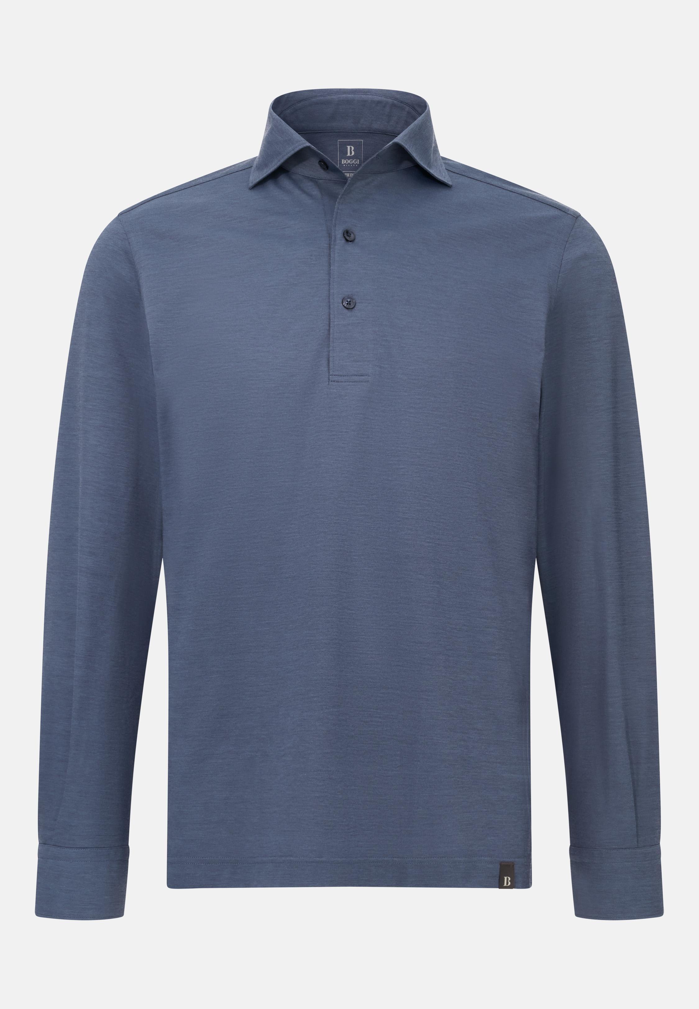Japanese Jersey Polo Shirt Blue, , large image number 3
