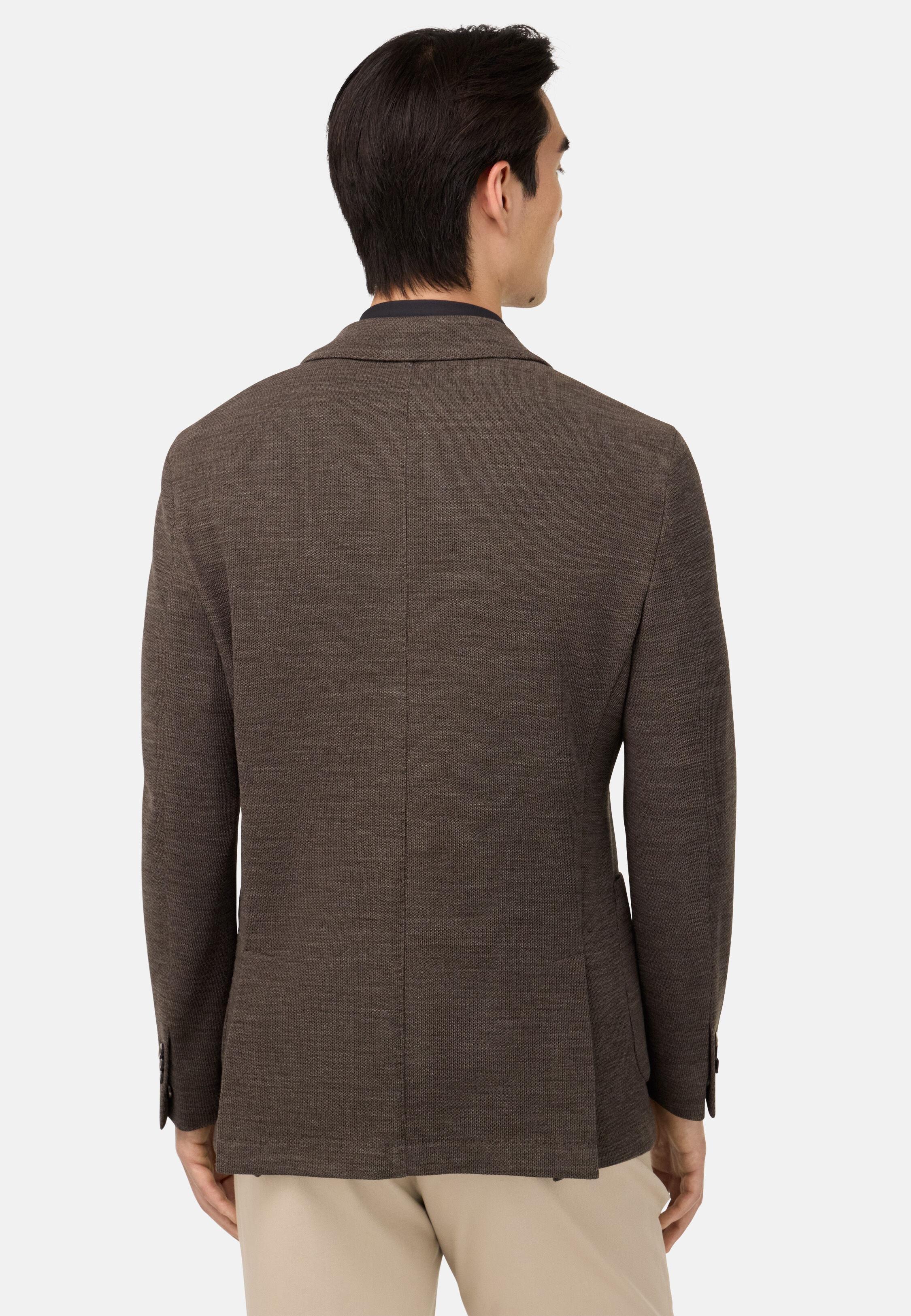 جاكيت B Jersey من الصوف الخالص، بني, 3901_BROW, medium
