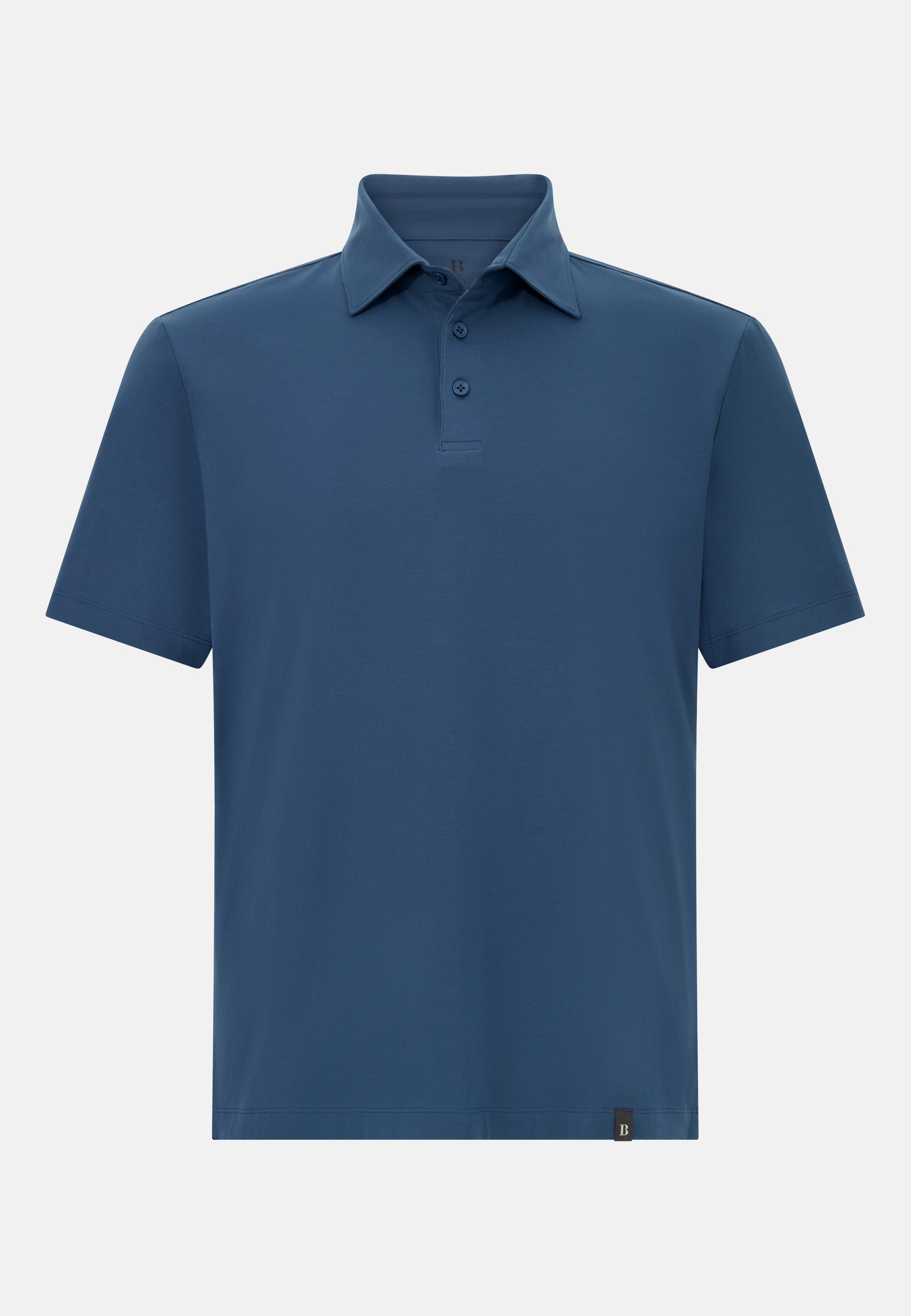 Polo Shirt In Stretch Supima Cotton Blue, , large image number 3