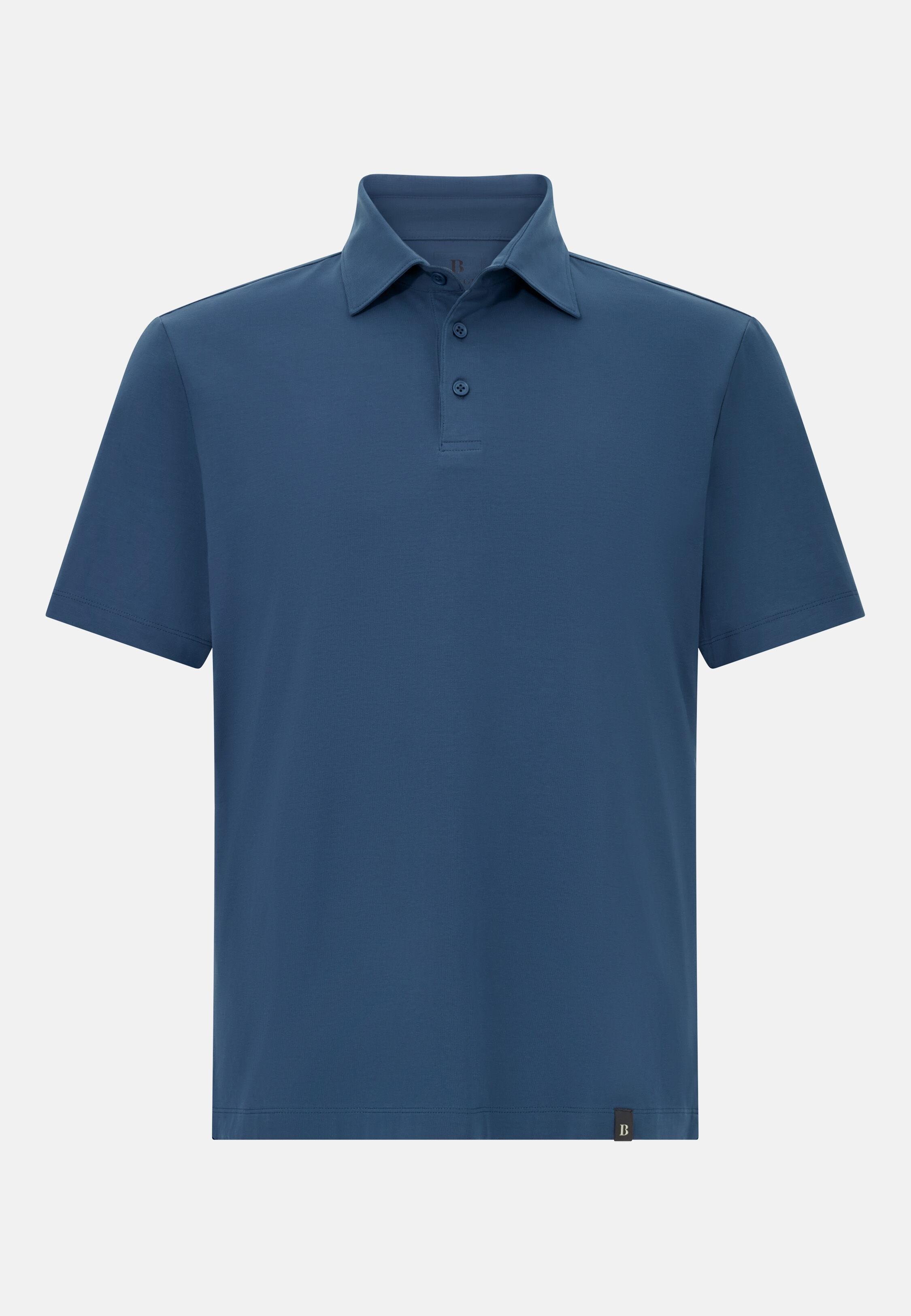 قميص بولو من قطن سوبيما المطاطي أزرق, Air-blue, large image number 4