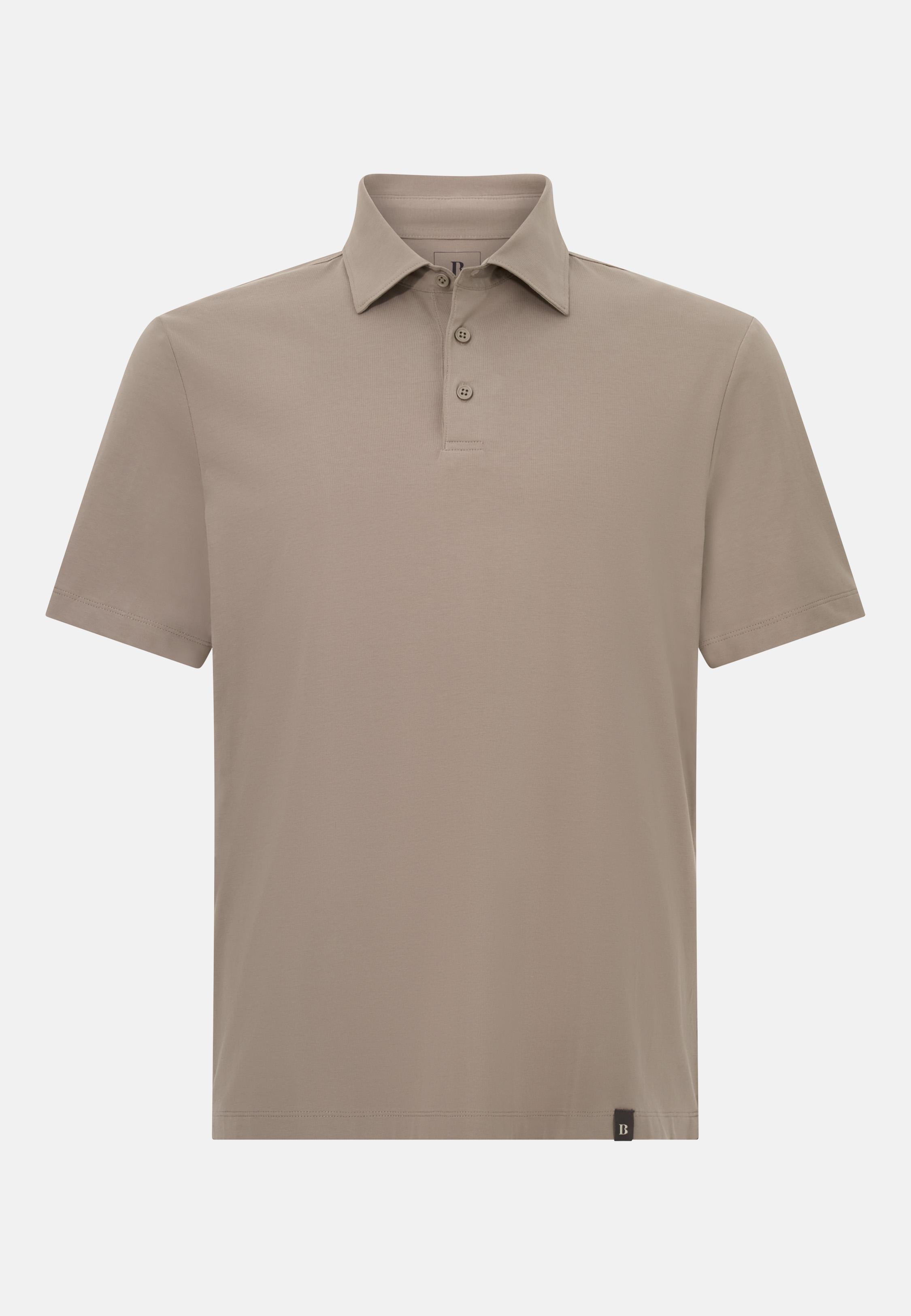 Polo Shirt In Stretch Supima Cotton Brown, , large image number 3