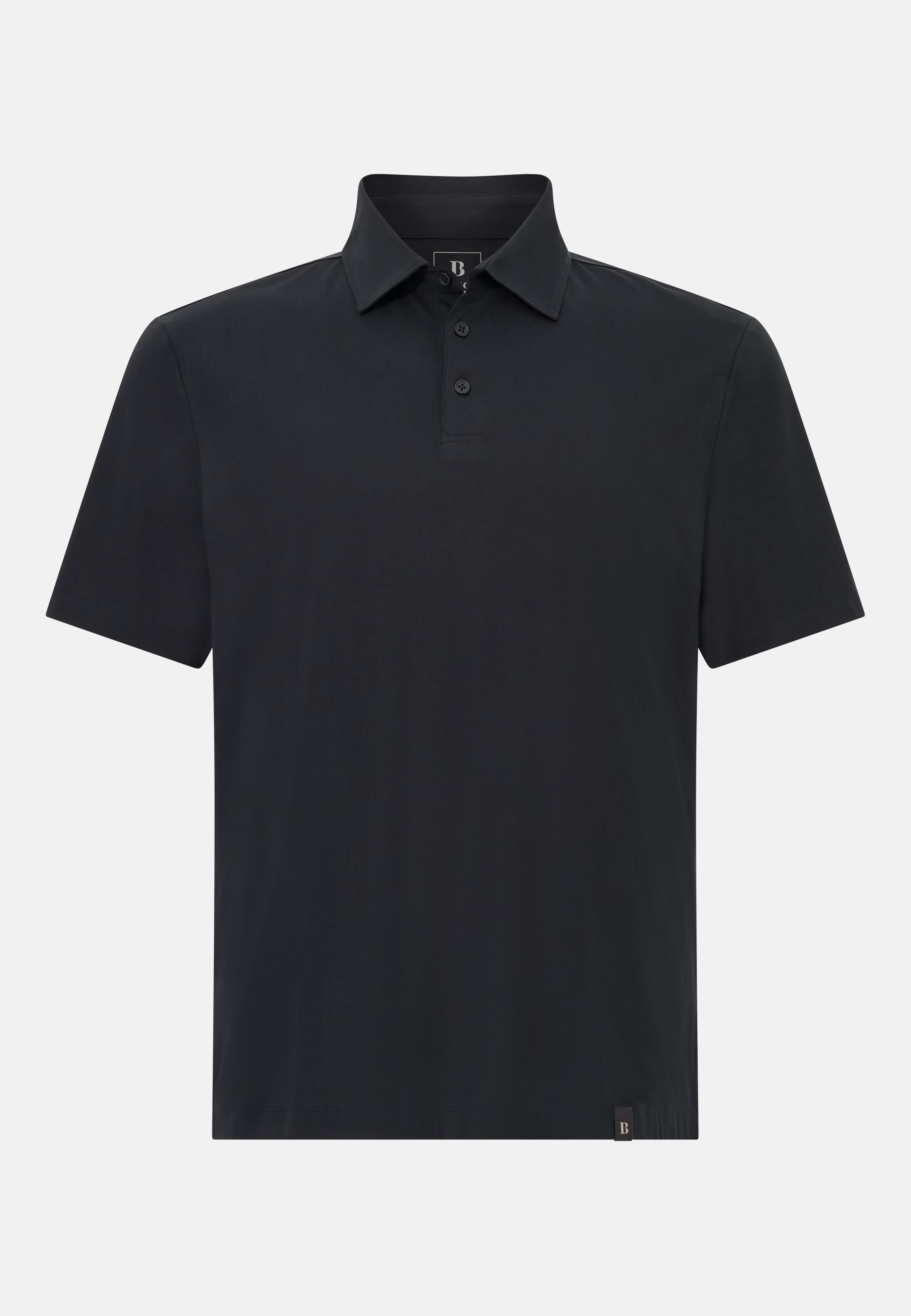 Polo Shirt In Stretch Supima Cotton Black, Charcoal, large image number 3
