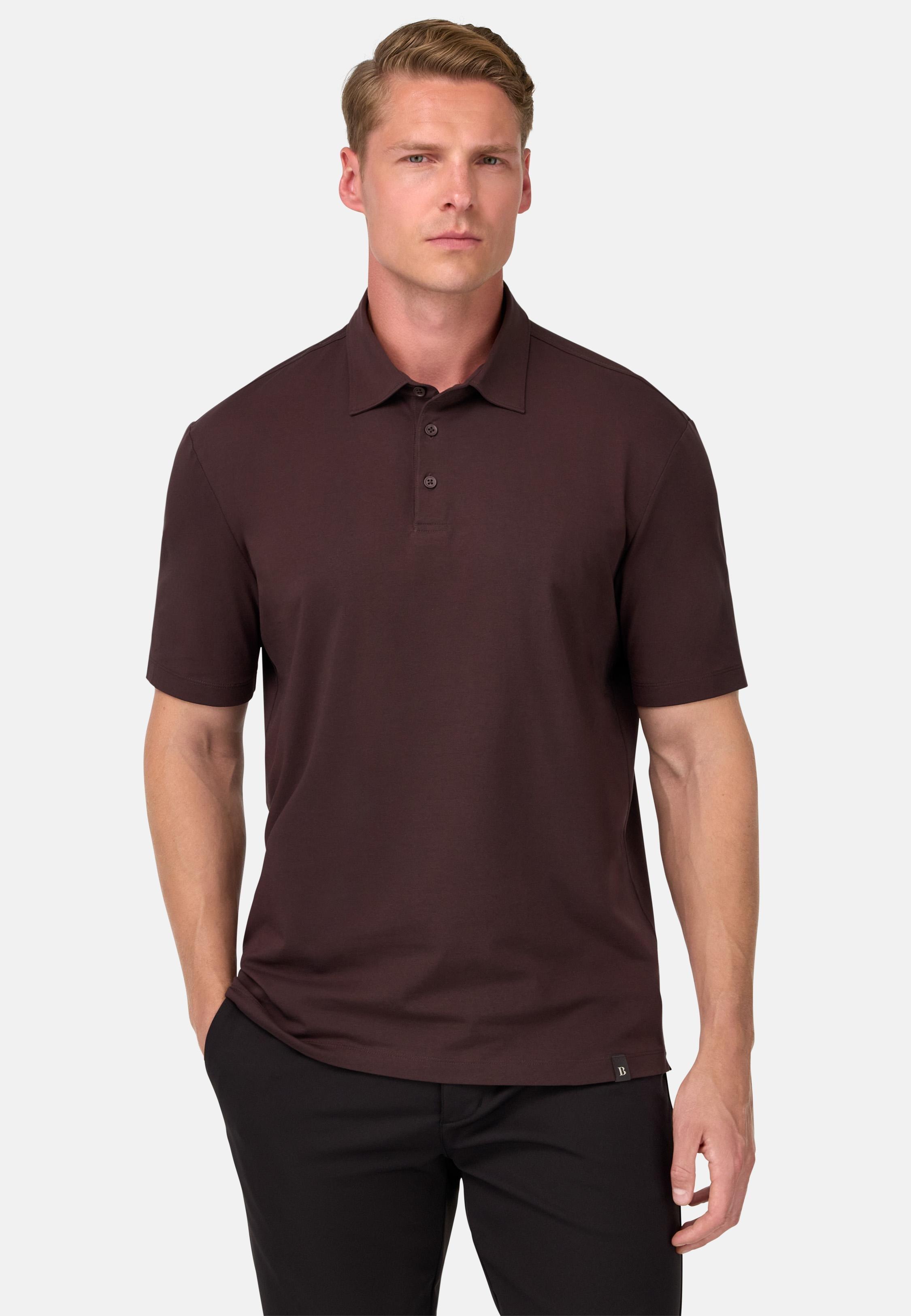 BROWN Polo Shirt In Stretch Supima Cotton, , large image number 0