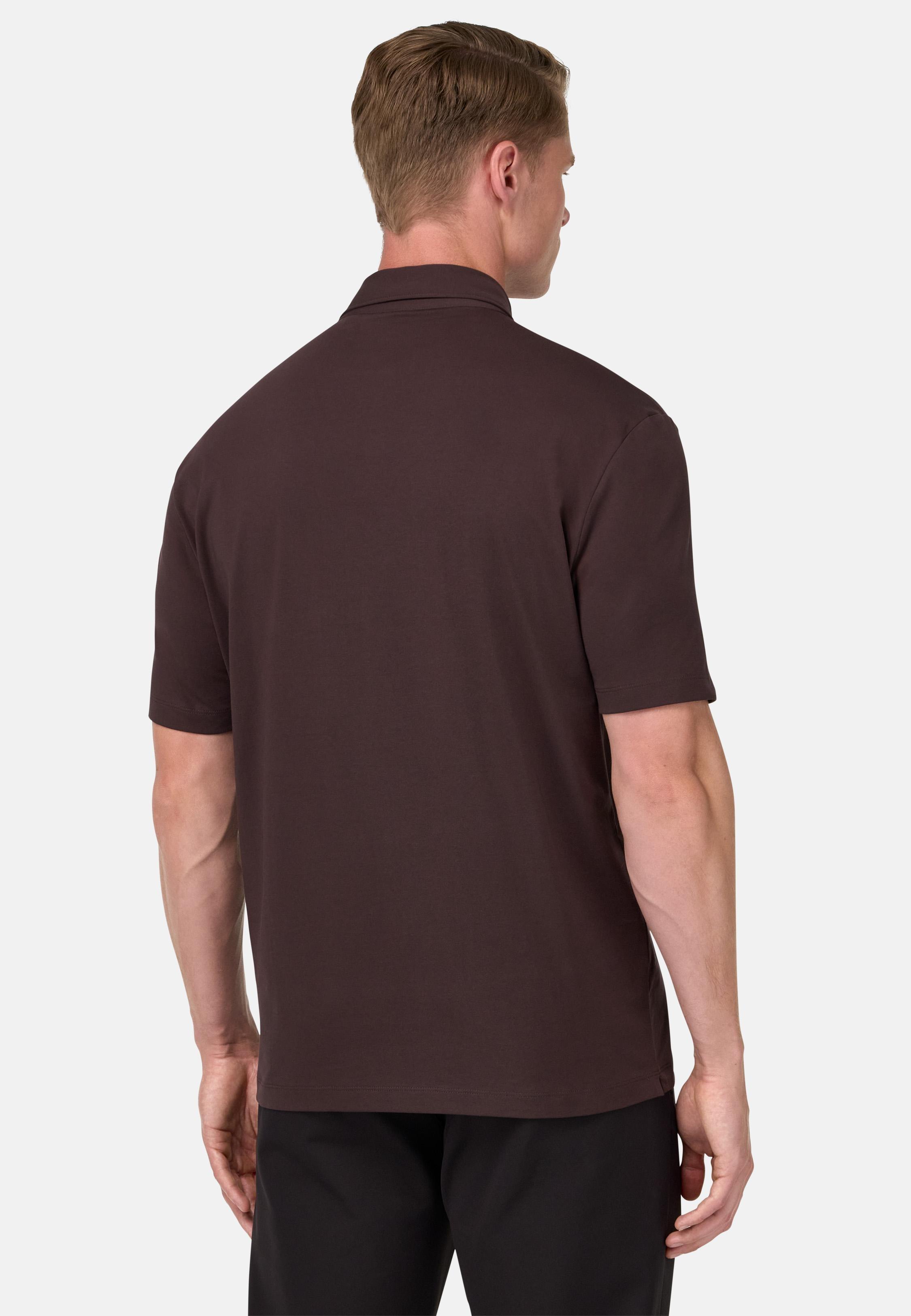BROWN Polo Shirt In Stretch Supima Cotton, , large image number 1