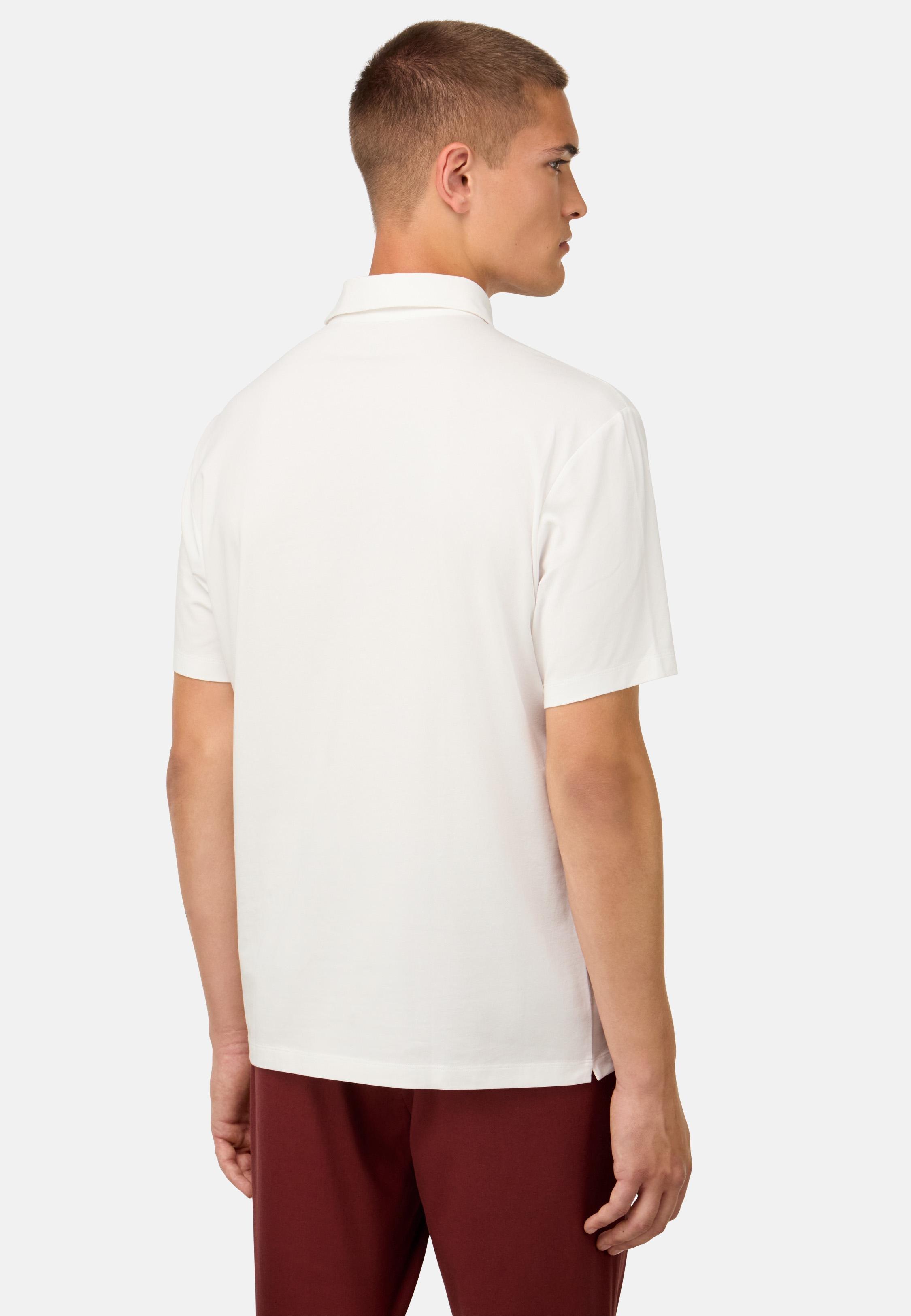 Polo Shirt In Stretch Supima Cotton White, White, medium