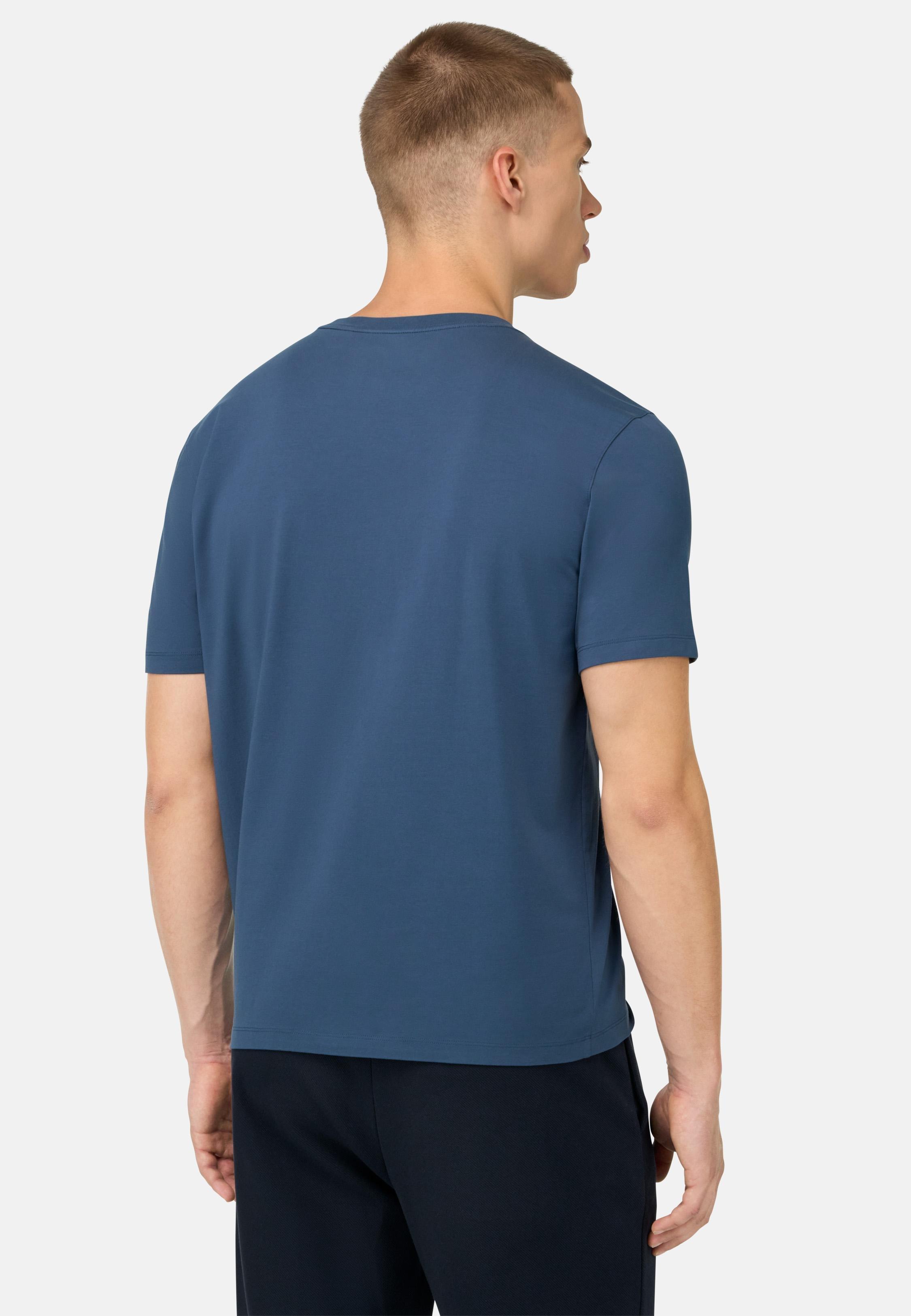 BLUE T-Shirt In Stretch Supima Cotton, , large image number 1