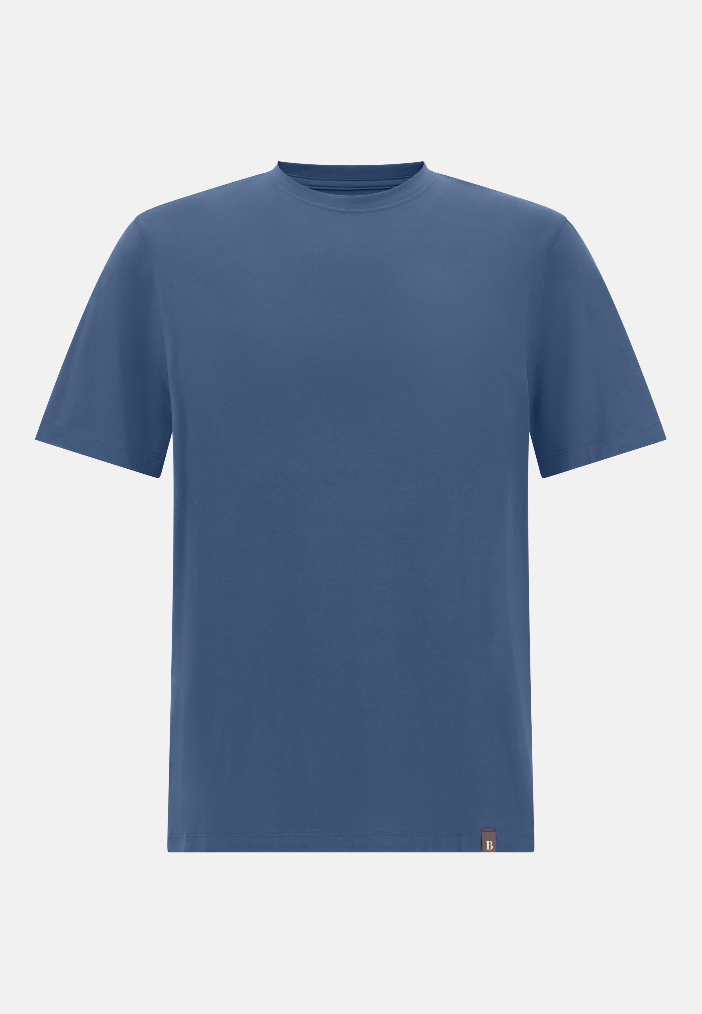 BLUE T-Shirt In Stretch Supima Cotton, , large image number 3
