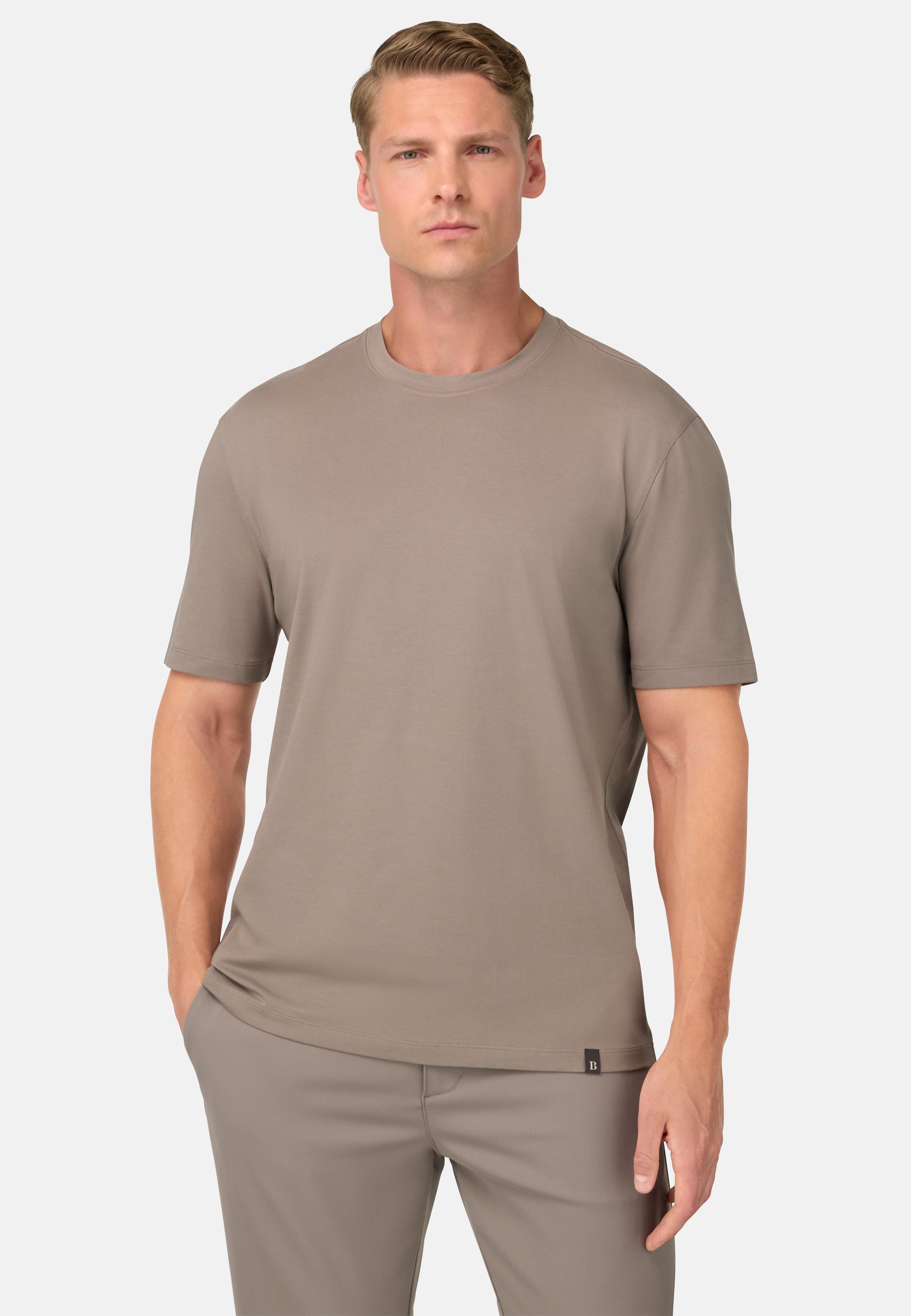 T-Shirt In Stretch Supima Cotton Brown, , large image number 0