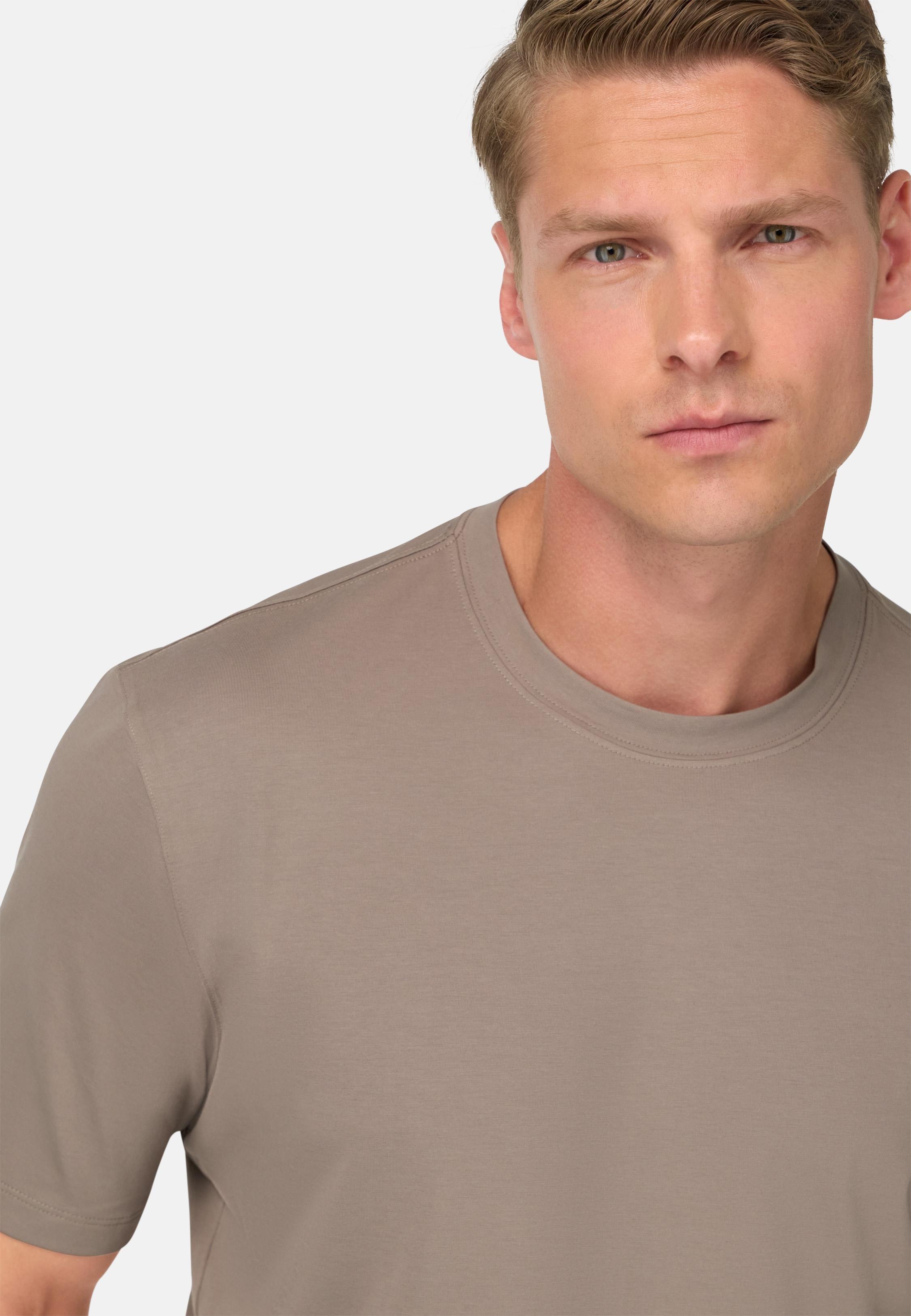 T-Shirt In Stretch Supima Cotton Brown, , large image number 2