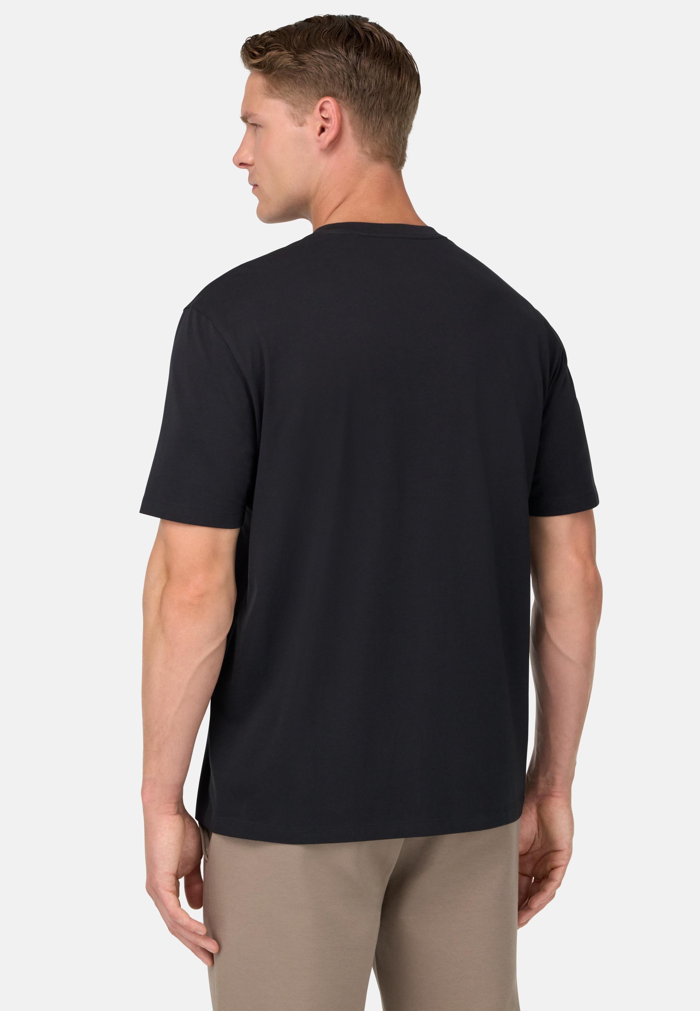 T-Shirt In Stretch Supima Cotton Black, Charcoal, medium