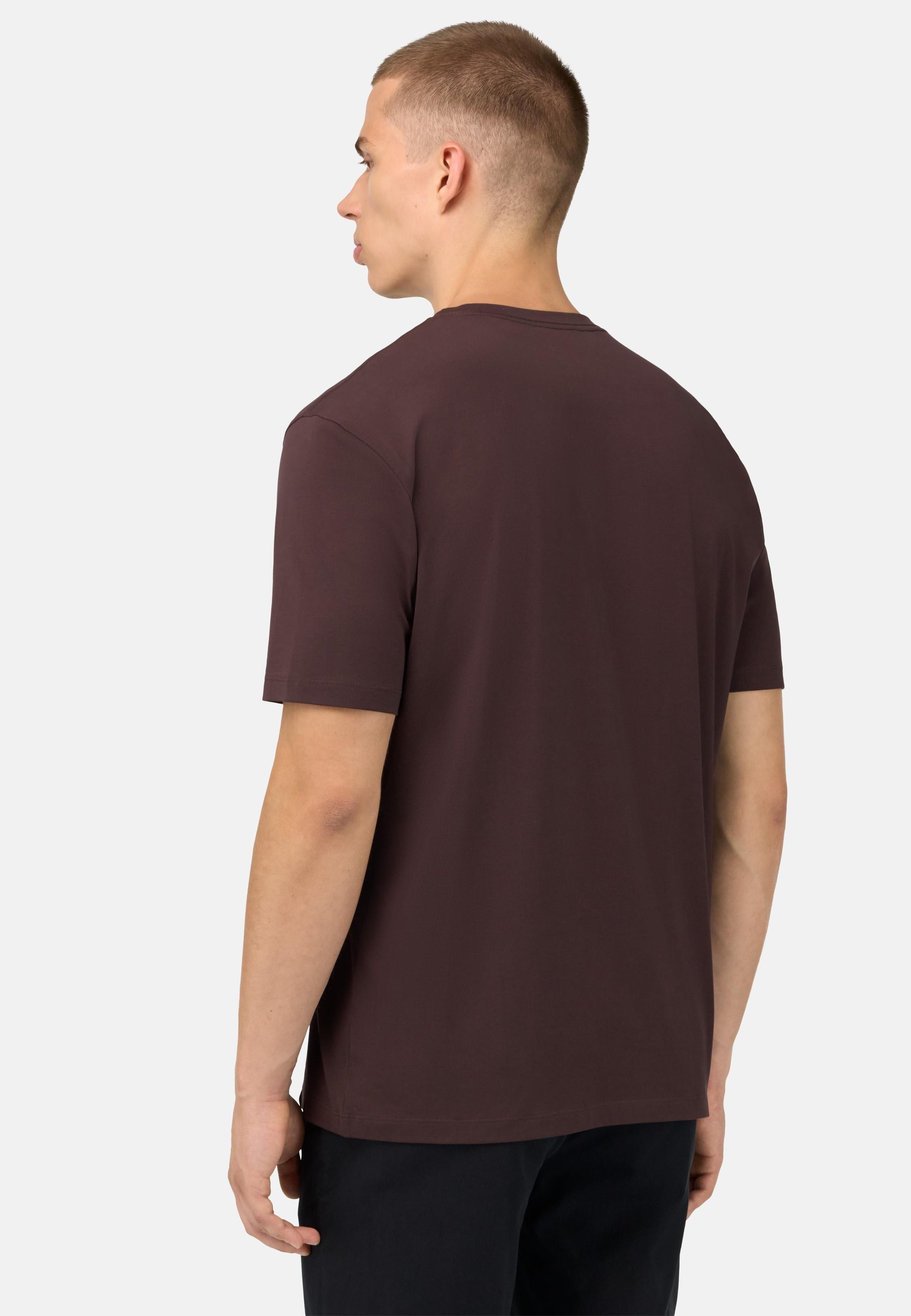 T-Shirt In Stretch Supima Cotton Brown, Dark brown, medium