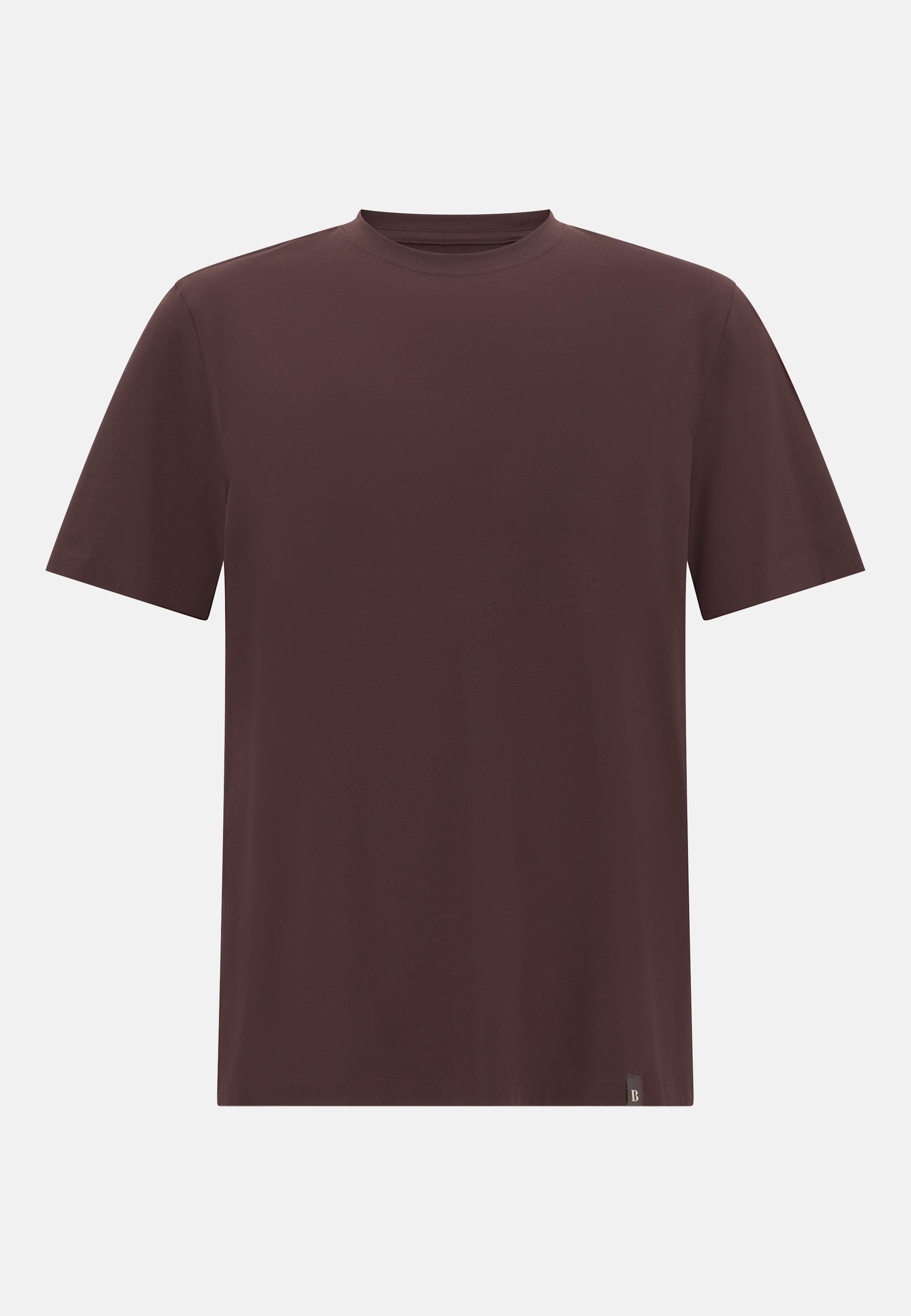 T-Shirt In Stretch Supima Cotton Brown, , large image number 3
