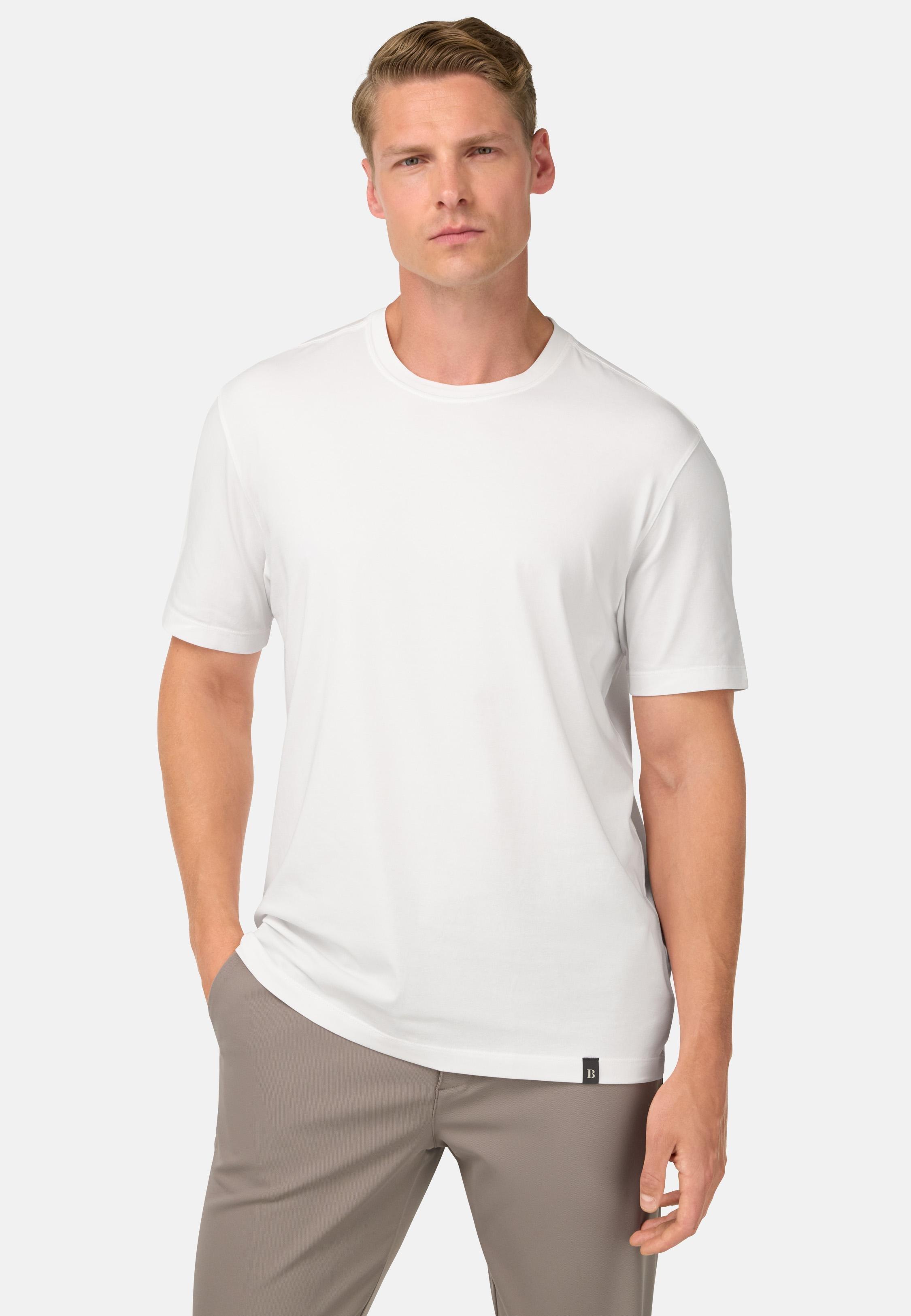 T-Shirt In Stretch Supima Cotton White, , large image number 0