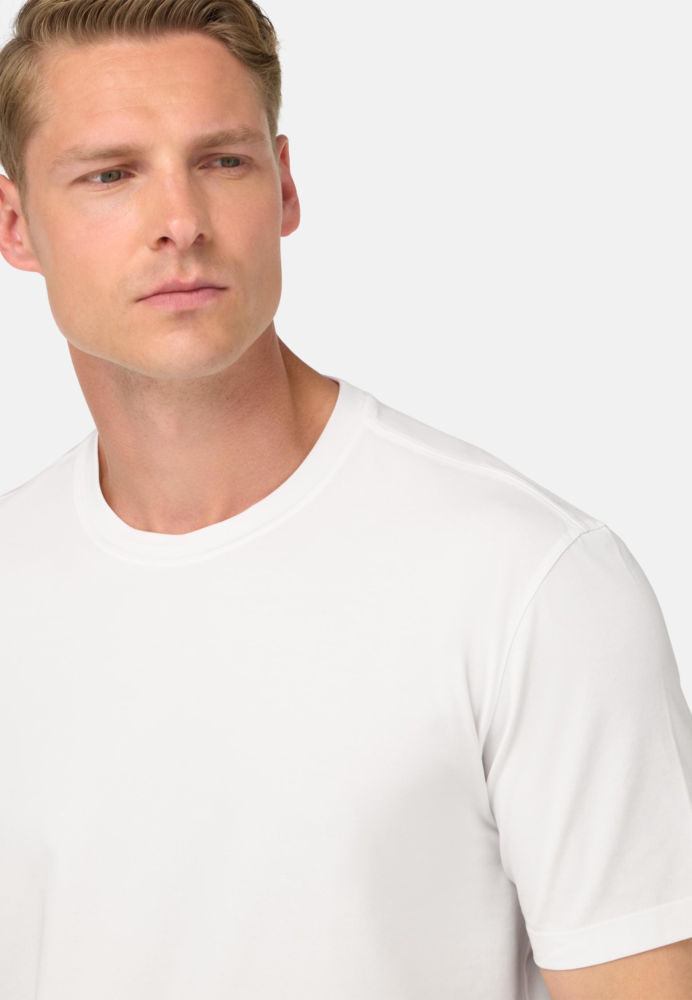 T-Shirt In Stretch Supima Cotton White, , large image number 2