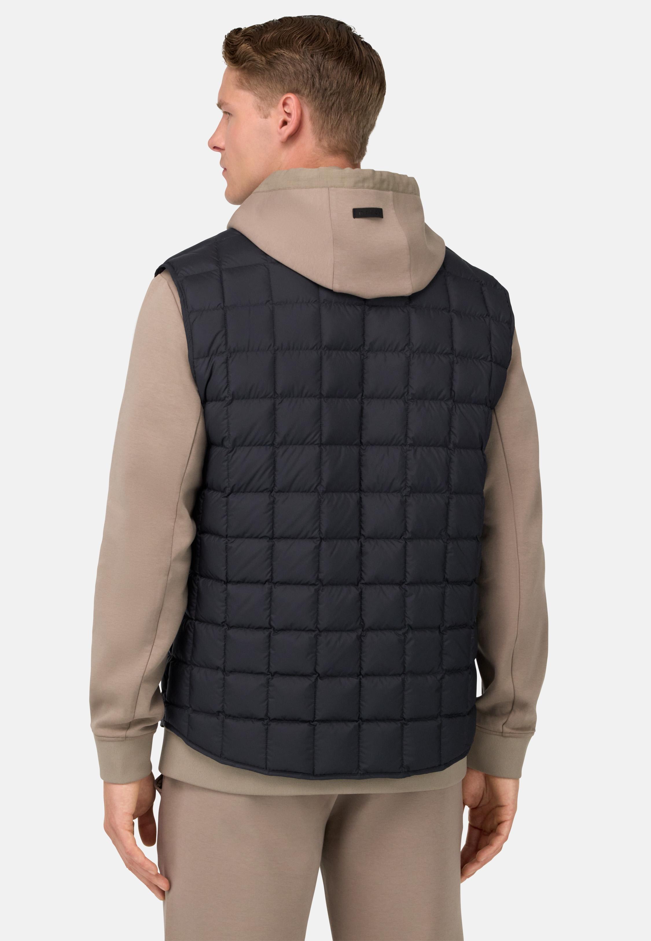 Gilet In Technical Fabric With Goose Down Blue, Navy blue, medium