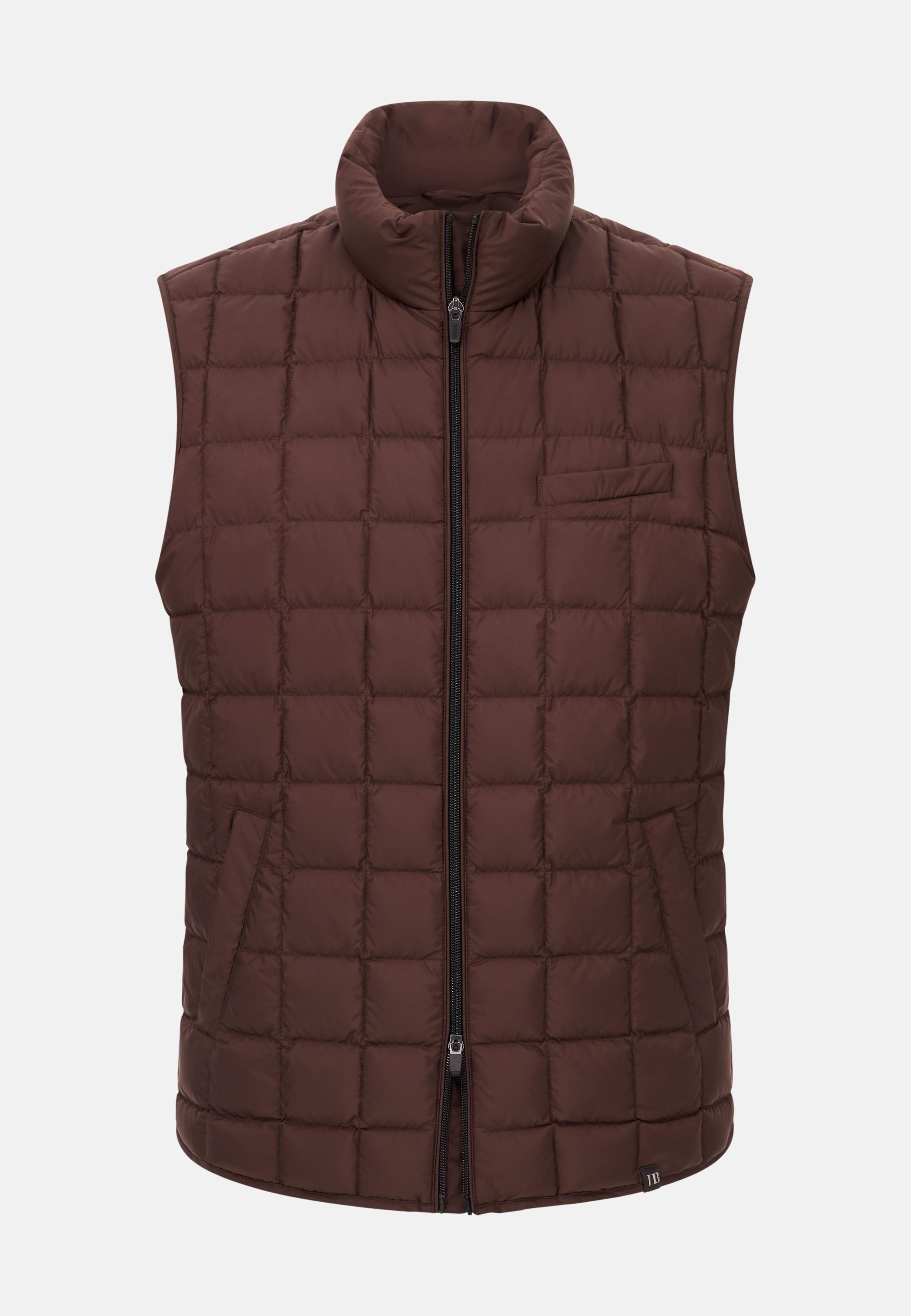 Gilet In Technical Fabric With Goose Down Brown, Dark brown, medium