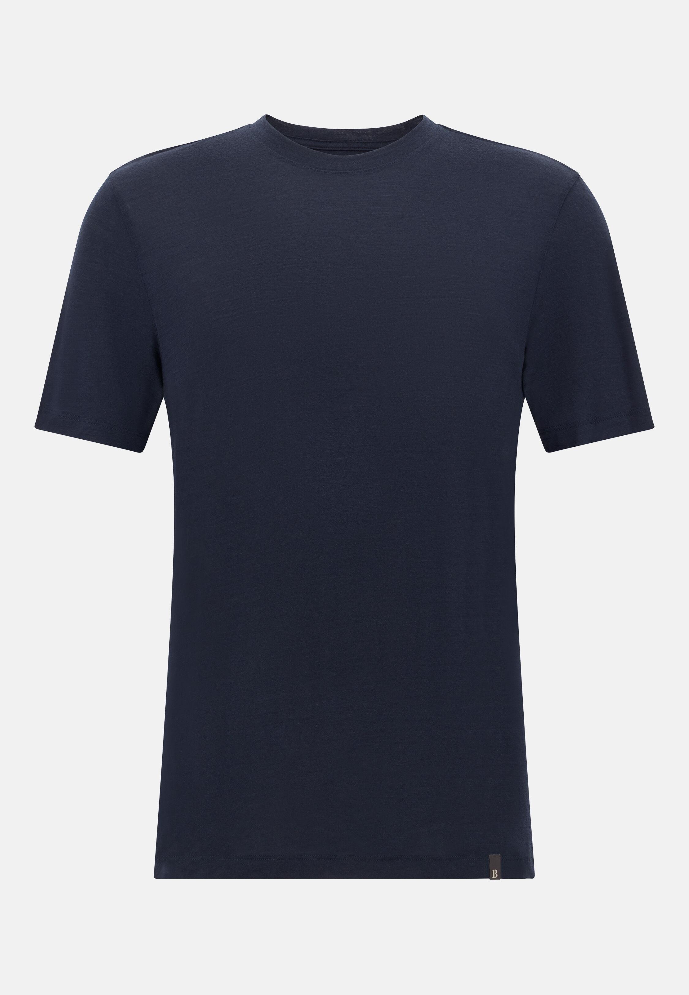 Tencel Wool Blend T-Shirt Blue, Navy blue, large image number 4