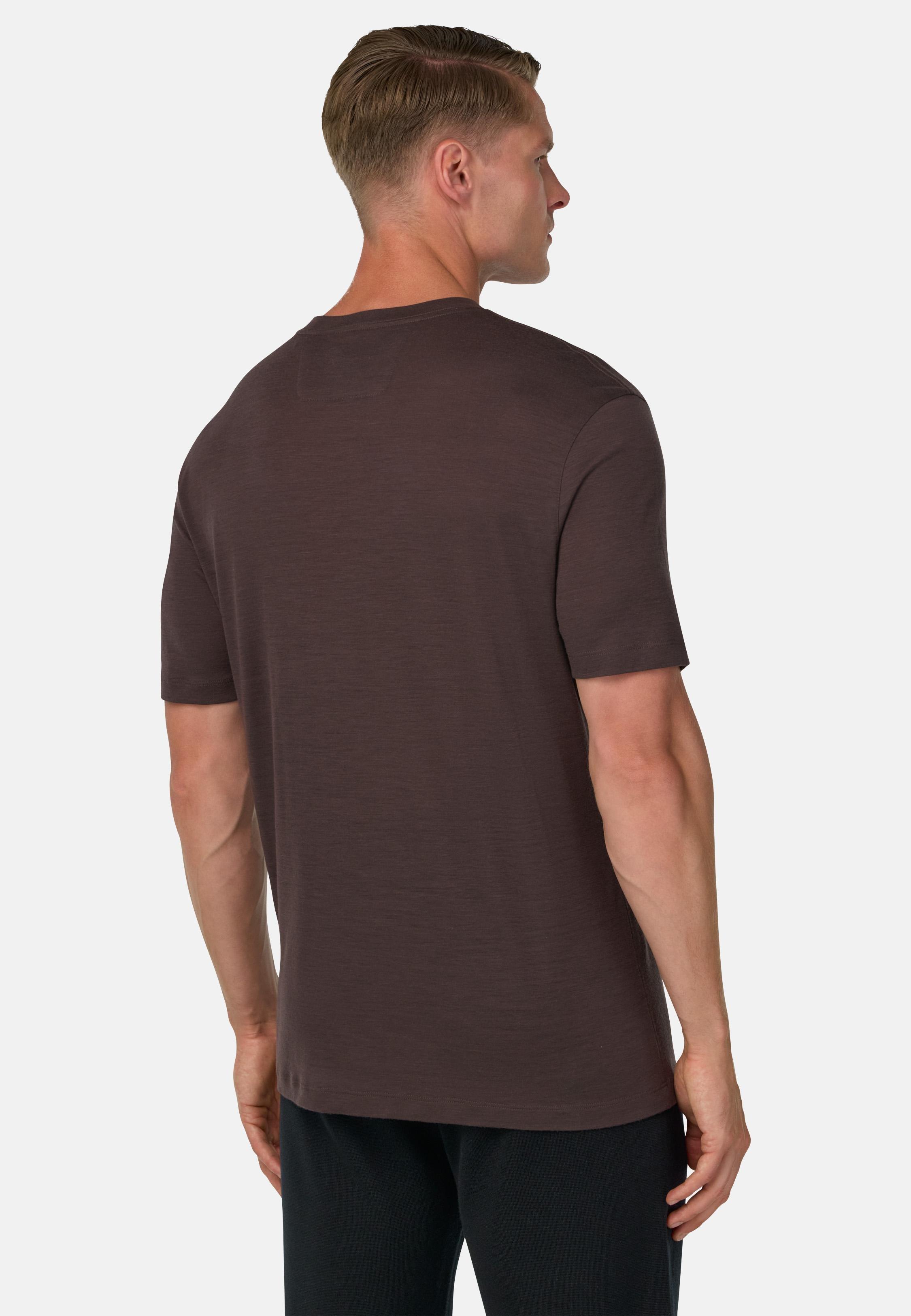 BROWN Tencel Wool Blend T-Shirt, , large image number 1