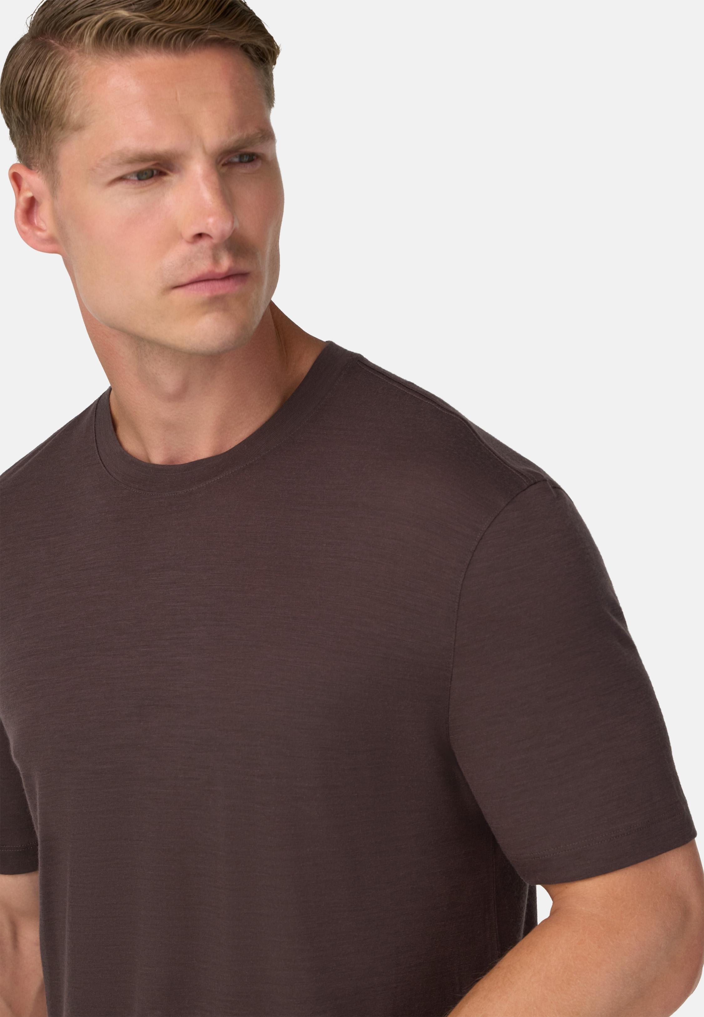 BROWN Tencel Wool Blend T-Shirt, , large image number 2