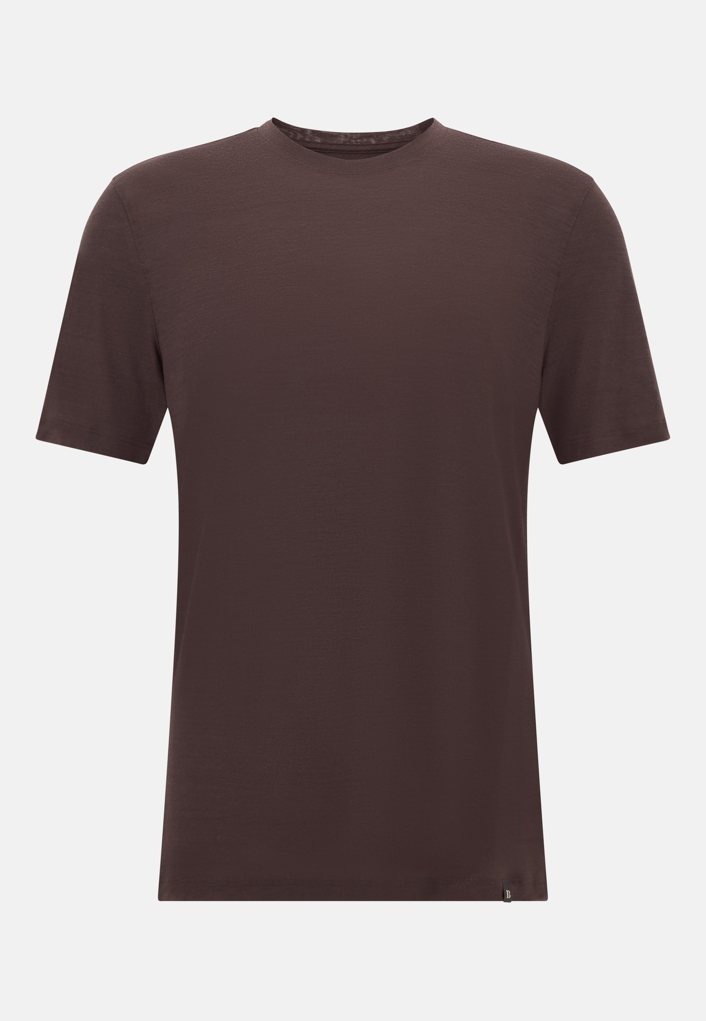 BROWN Tencel Wool Blend T-Shirt, , large image number 3