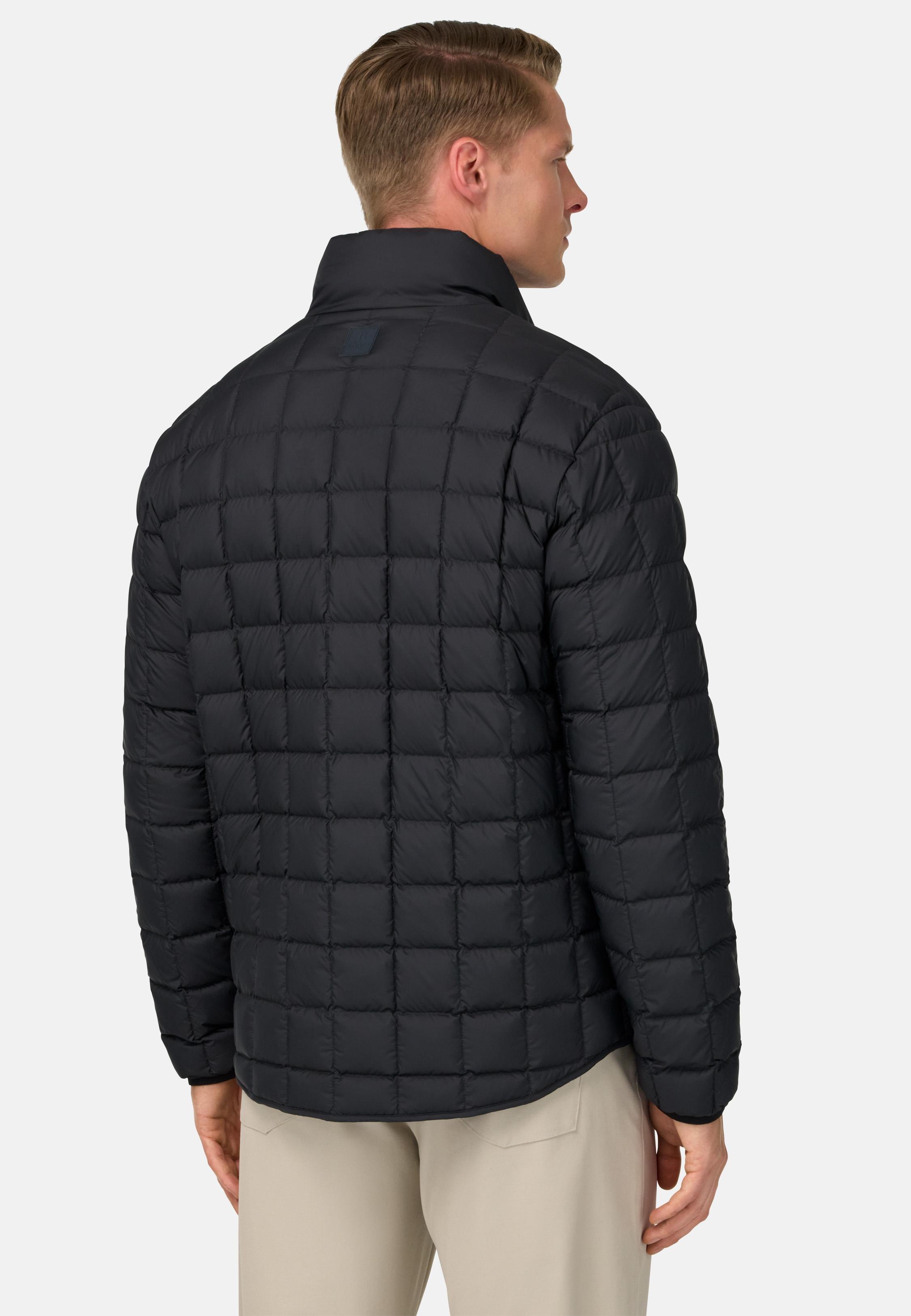 Bomber Jacket In Technical Fabric With Goose Down Blue, Navy blue, medium