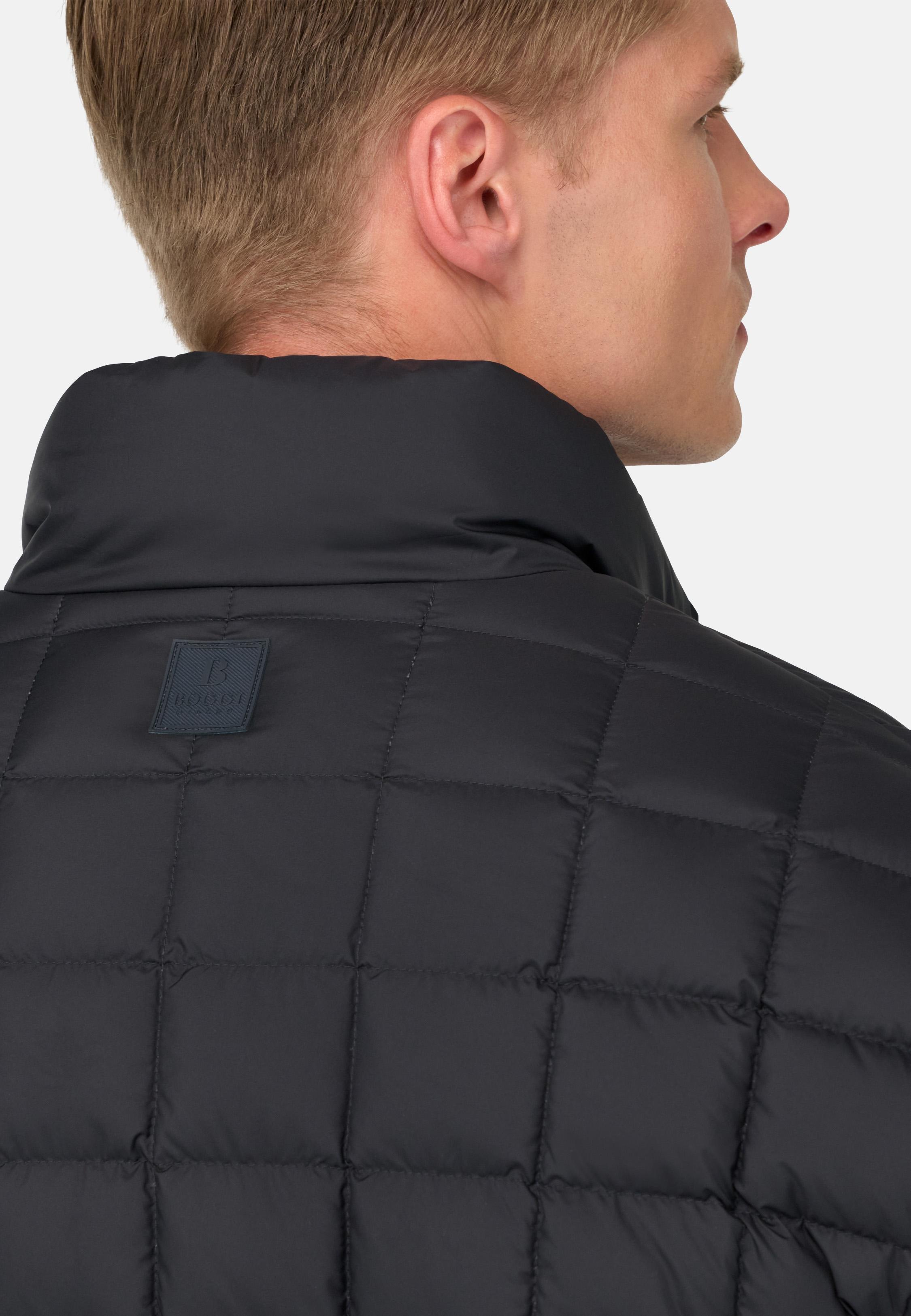 Bomber Jacket In Technical Fabric With Goose Down Blue, Navy blue, medium
