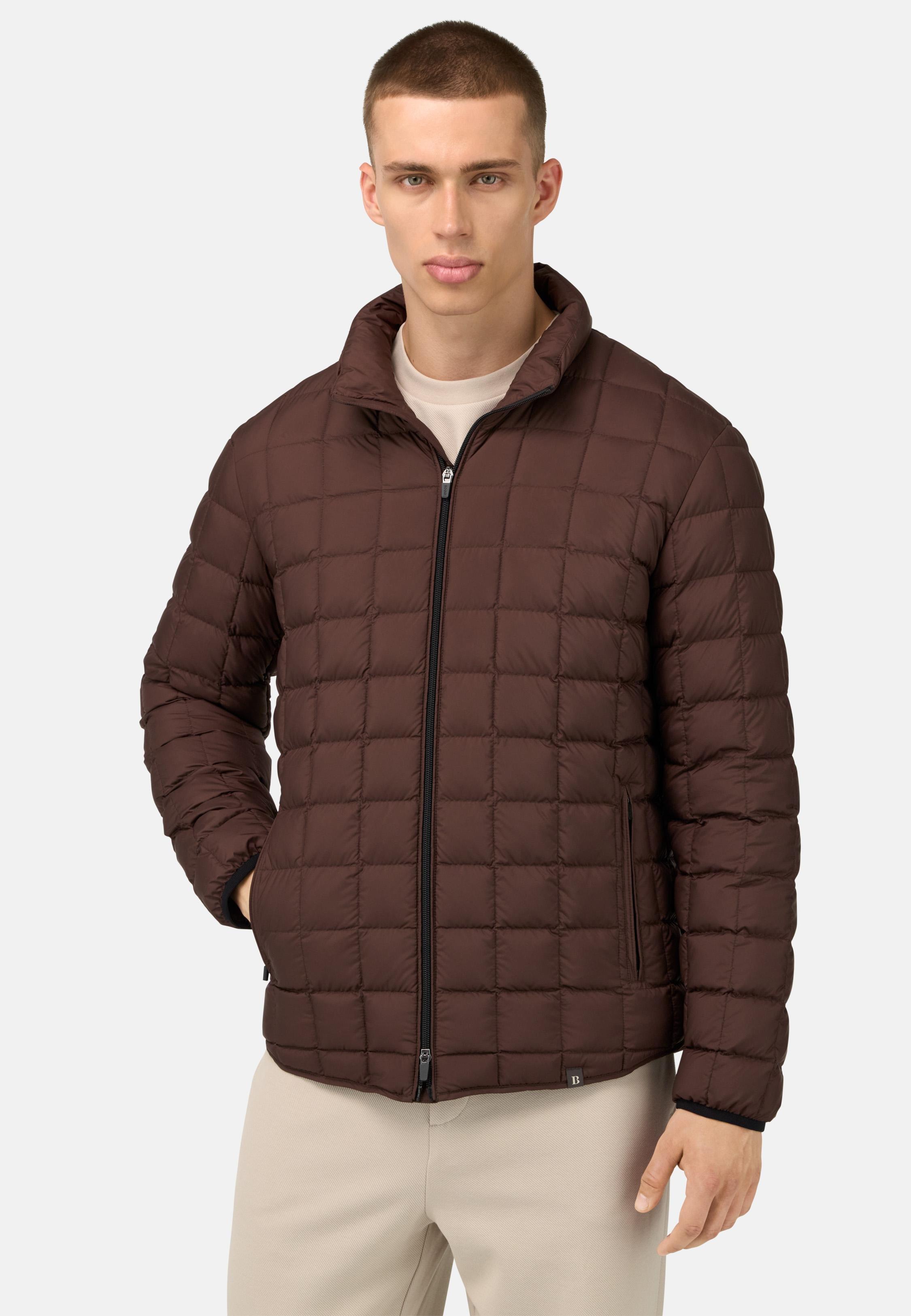 Bomber Jacket In Technical Fabric With Goose Down Brown, Dark brown, medium