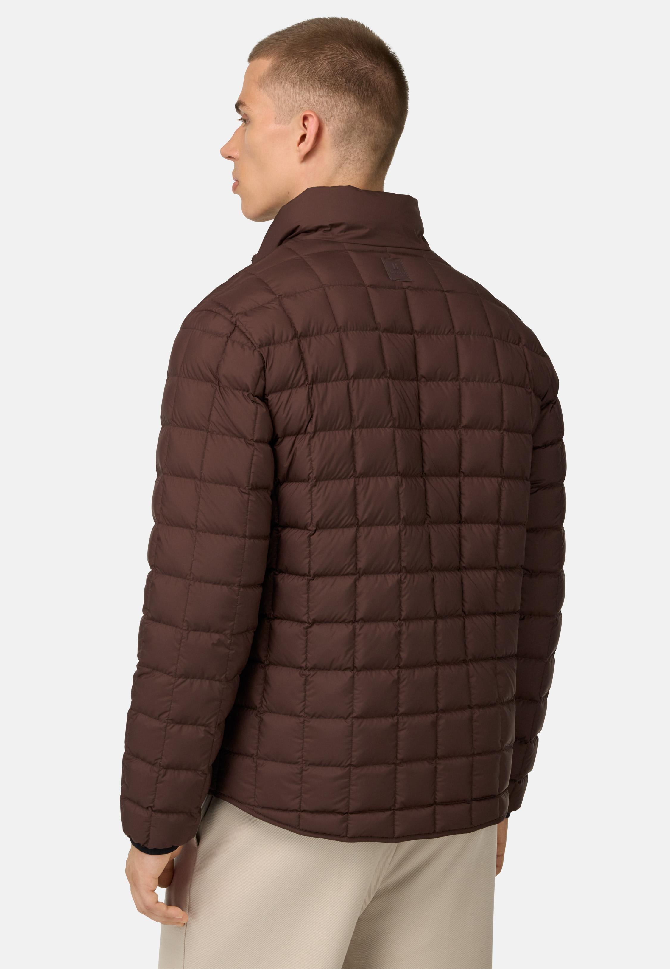 Bomber Jacket In Technical Fabric With Goose Down Brown, Dark brown, medium