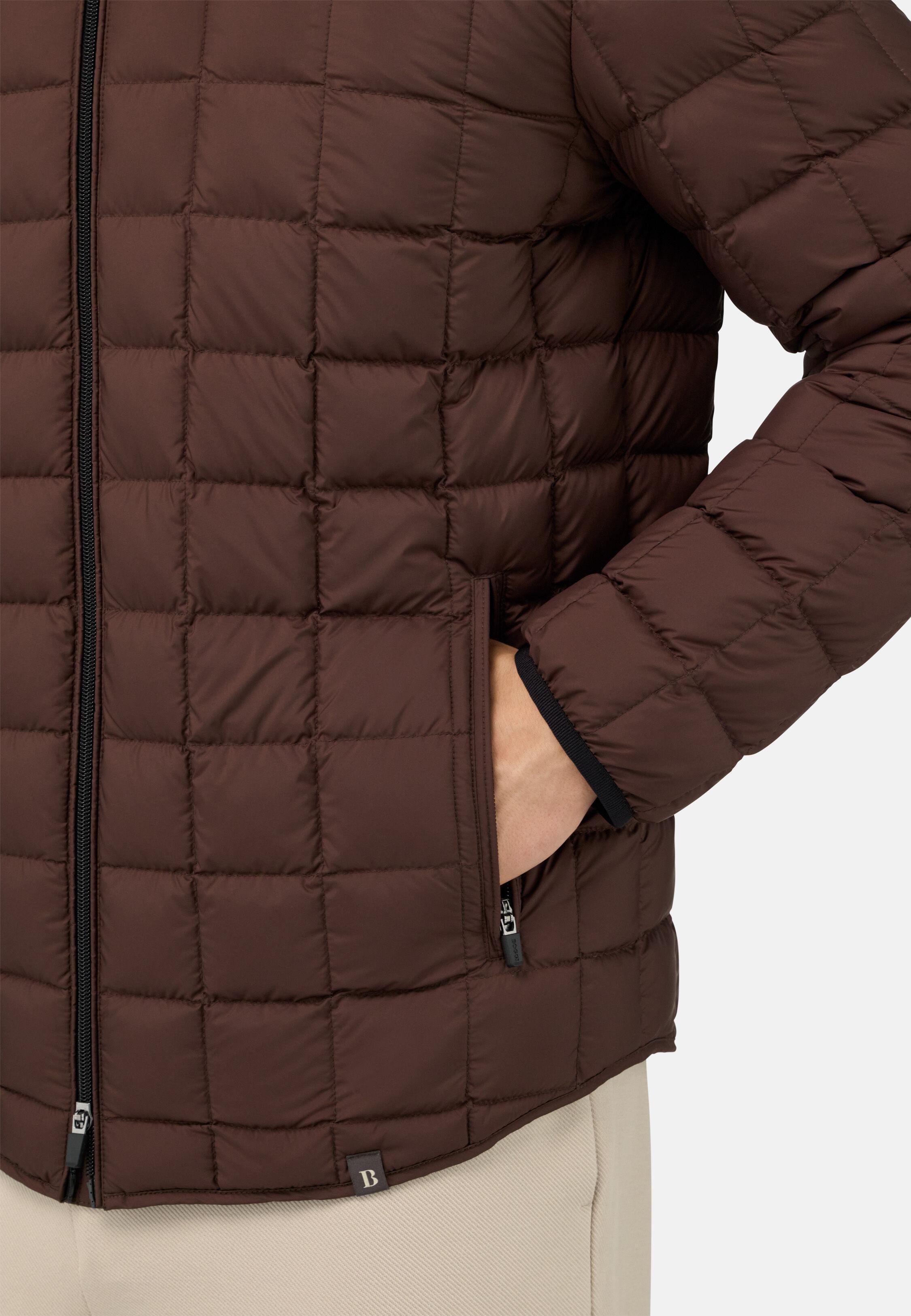 Bomber Jacket In Technical Fabric With Goose Down Brown, 3901_DKBR, medium