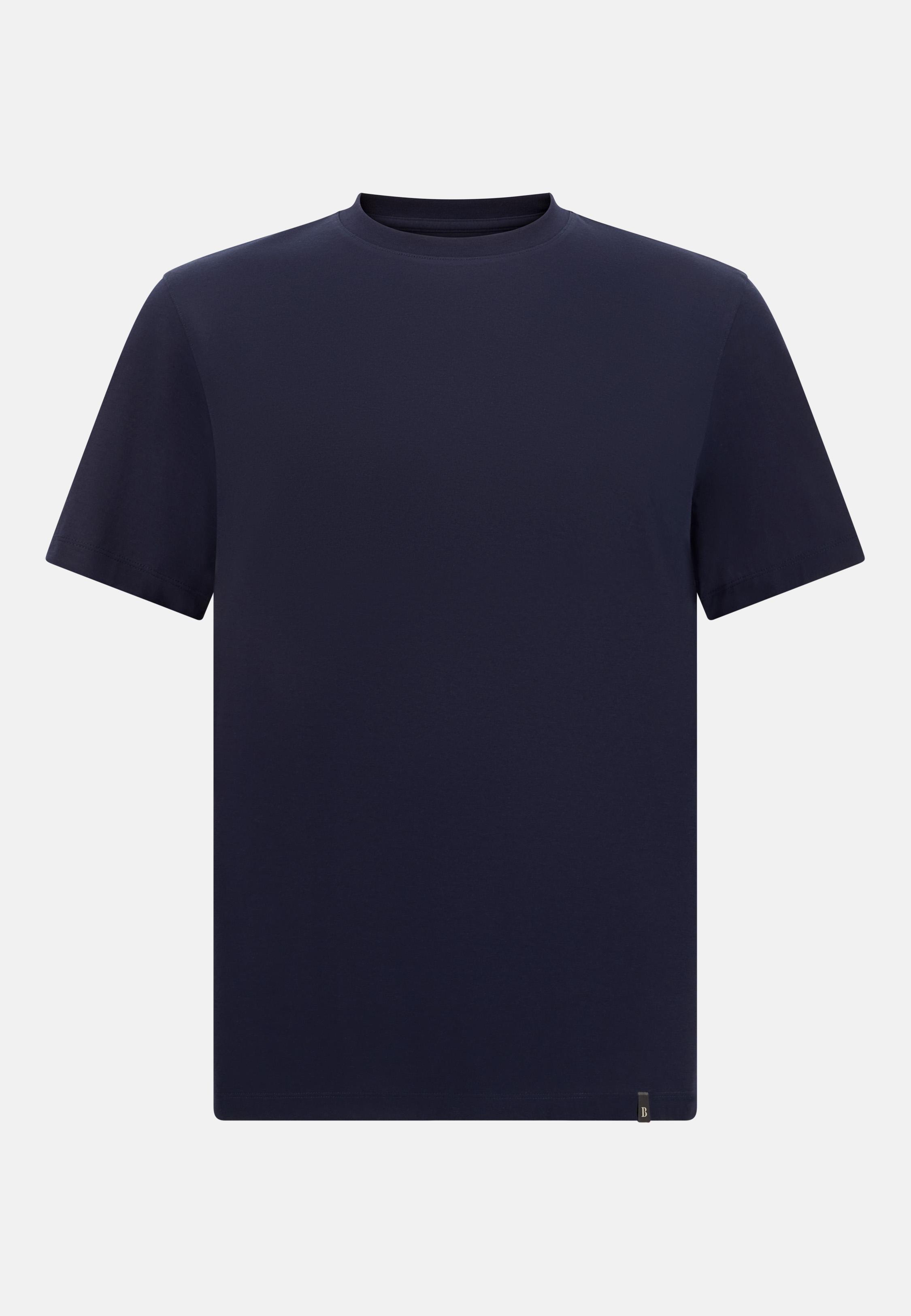 BLUE Cotton and Silk T-Shirt, , large image number 3