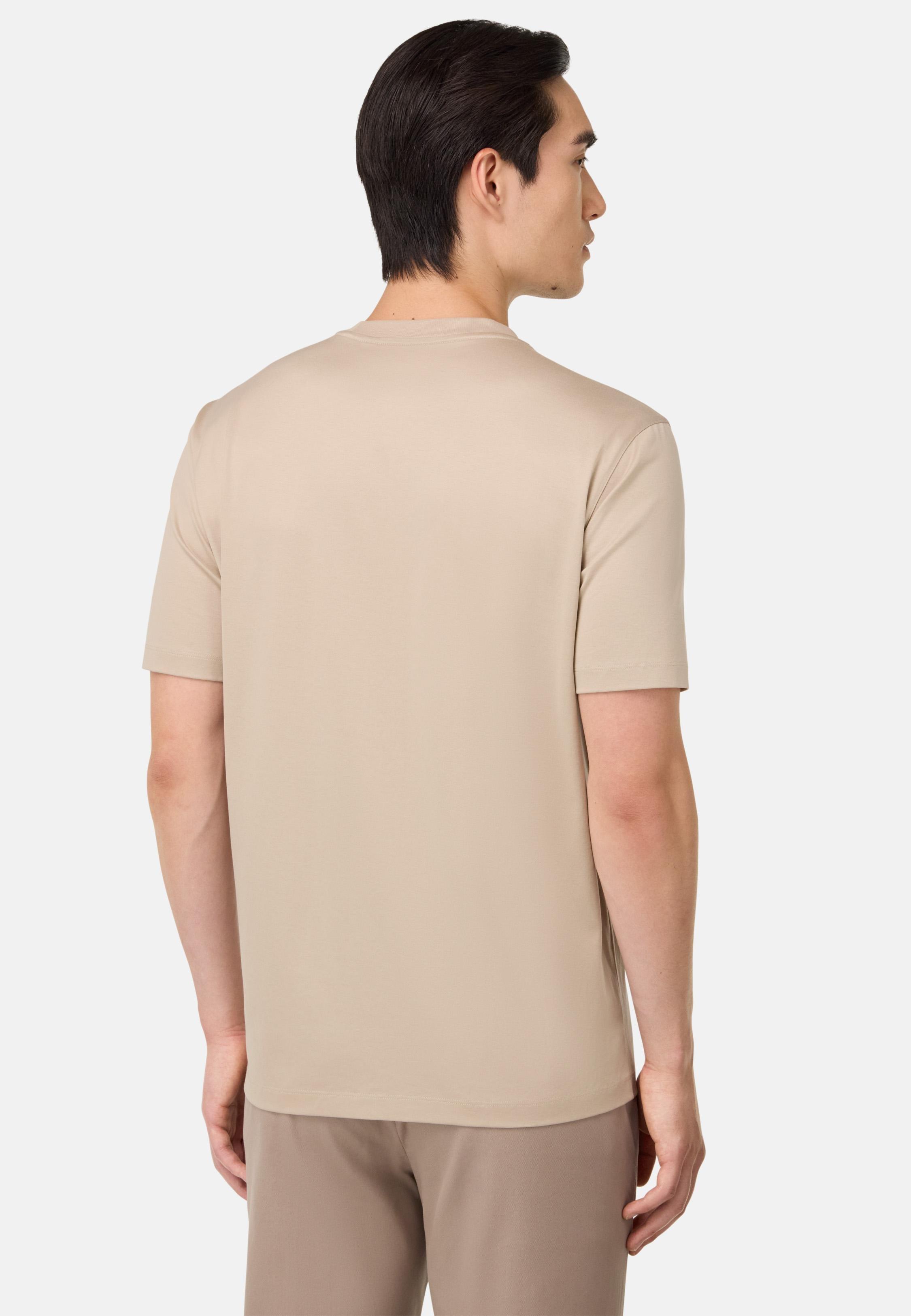 BEIGE Cotton and Silk T-Shirt, , large image number 1