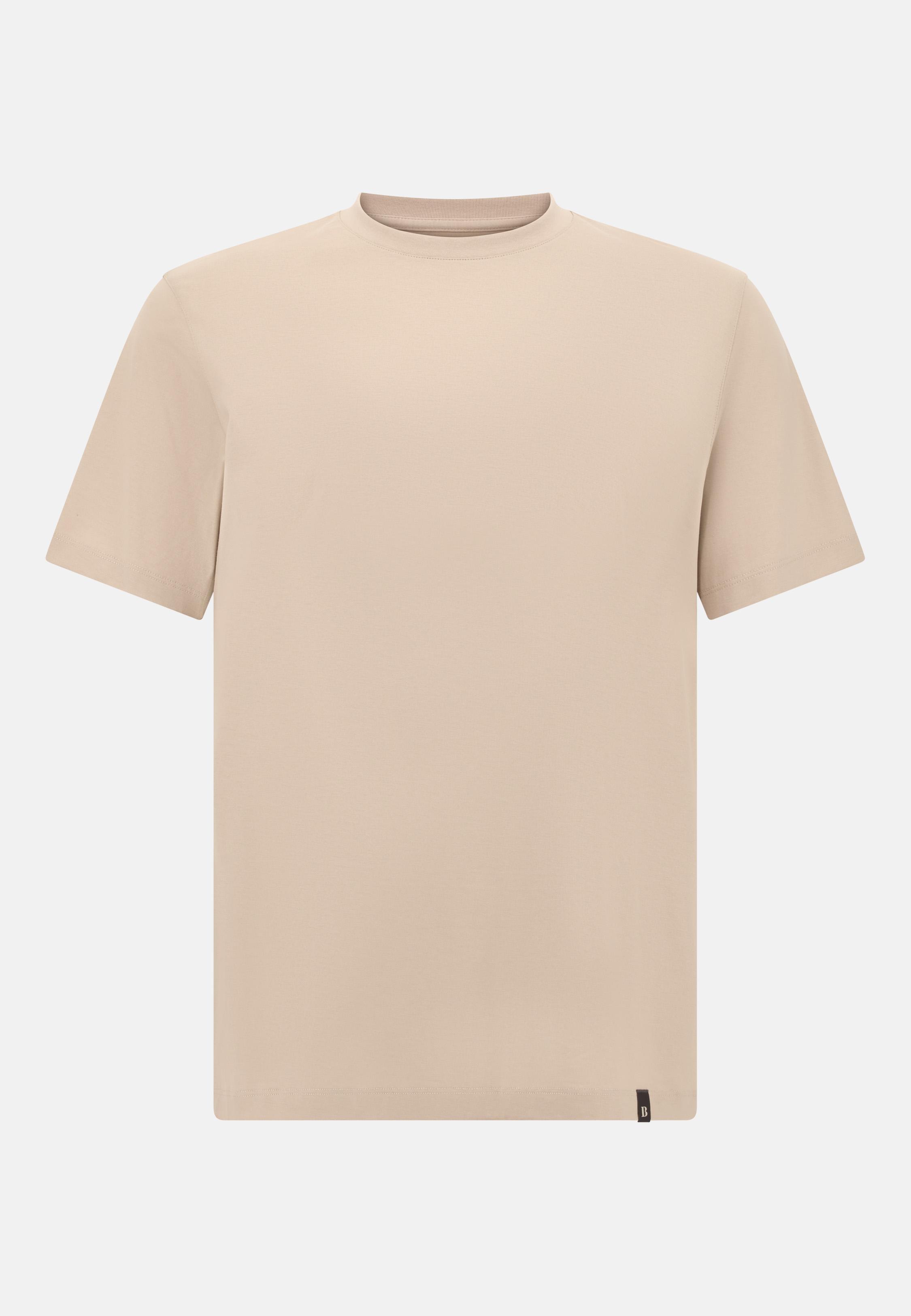 BEIGE Cotton and Silk T-Shirt, , large image number 3