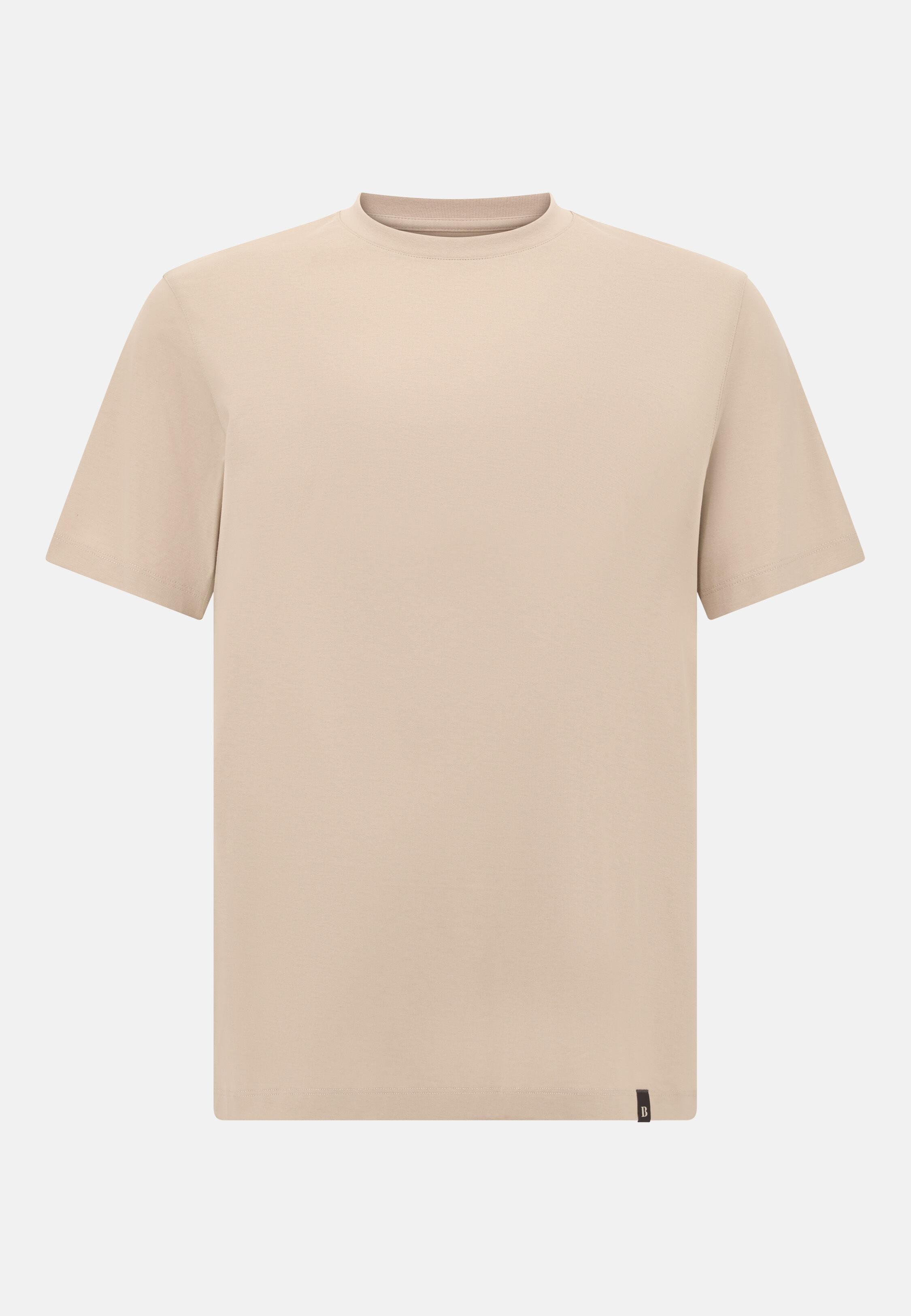 Cotton and Silk T-Shirt Beige, Sand, large image number 4