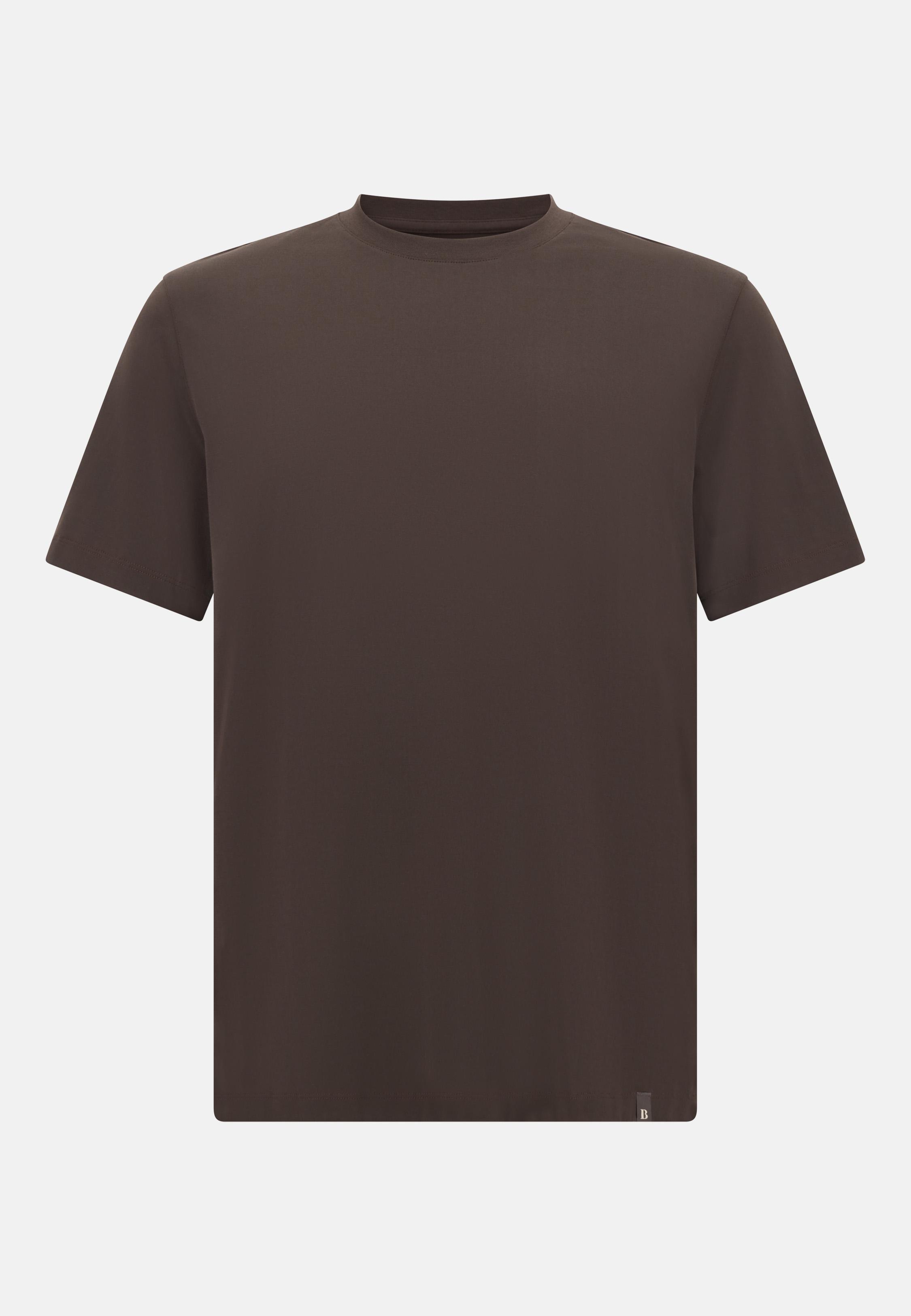 BROWN Cotton and Silk T-Shirt, , large image number 3