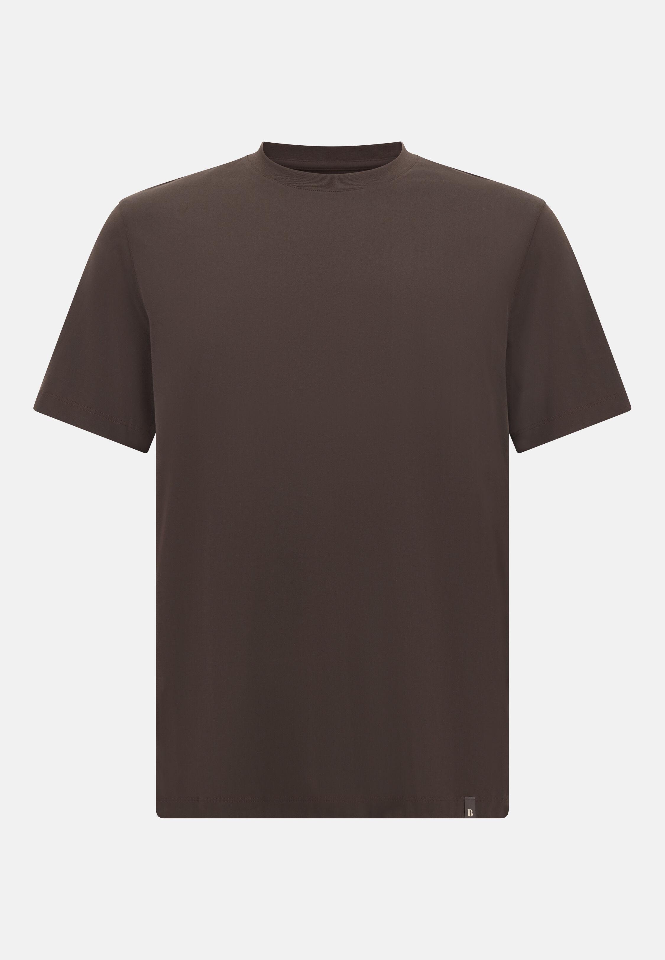 Cotton and Silk T-Shirt Brown, Brown, large image number 4