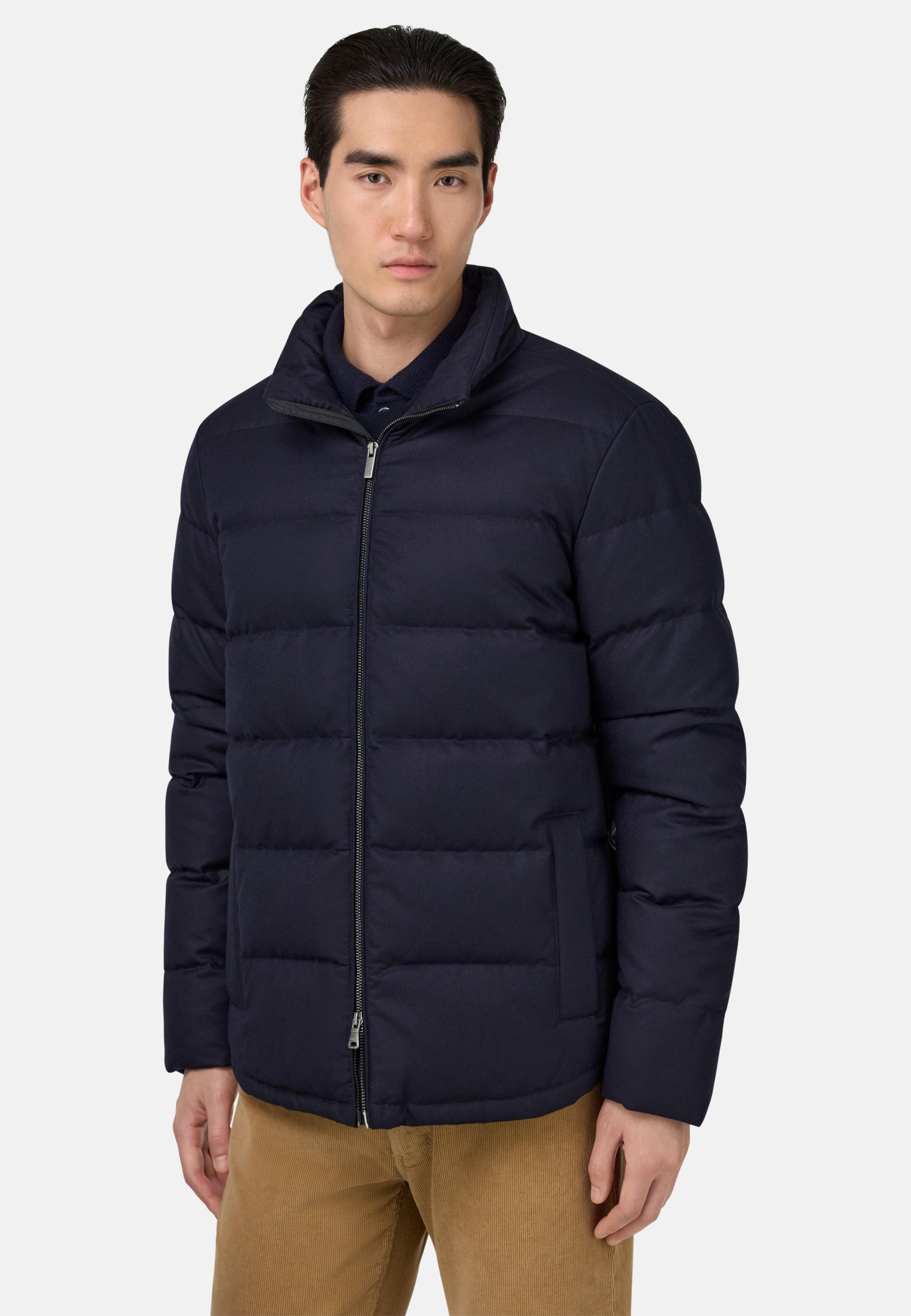 Flyn Flannel And Feather Tech Bomber Jacket Blue, Navy blue, large image number 0
