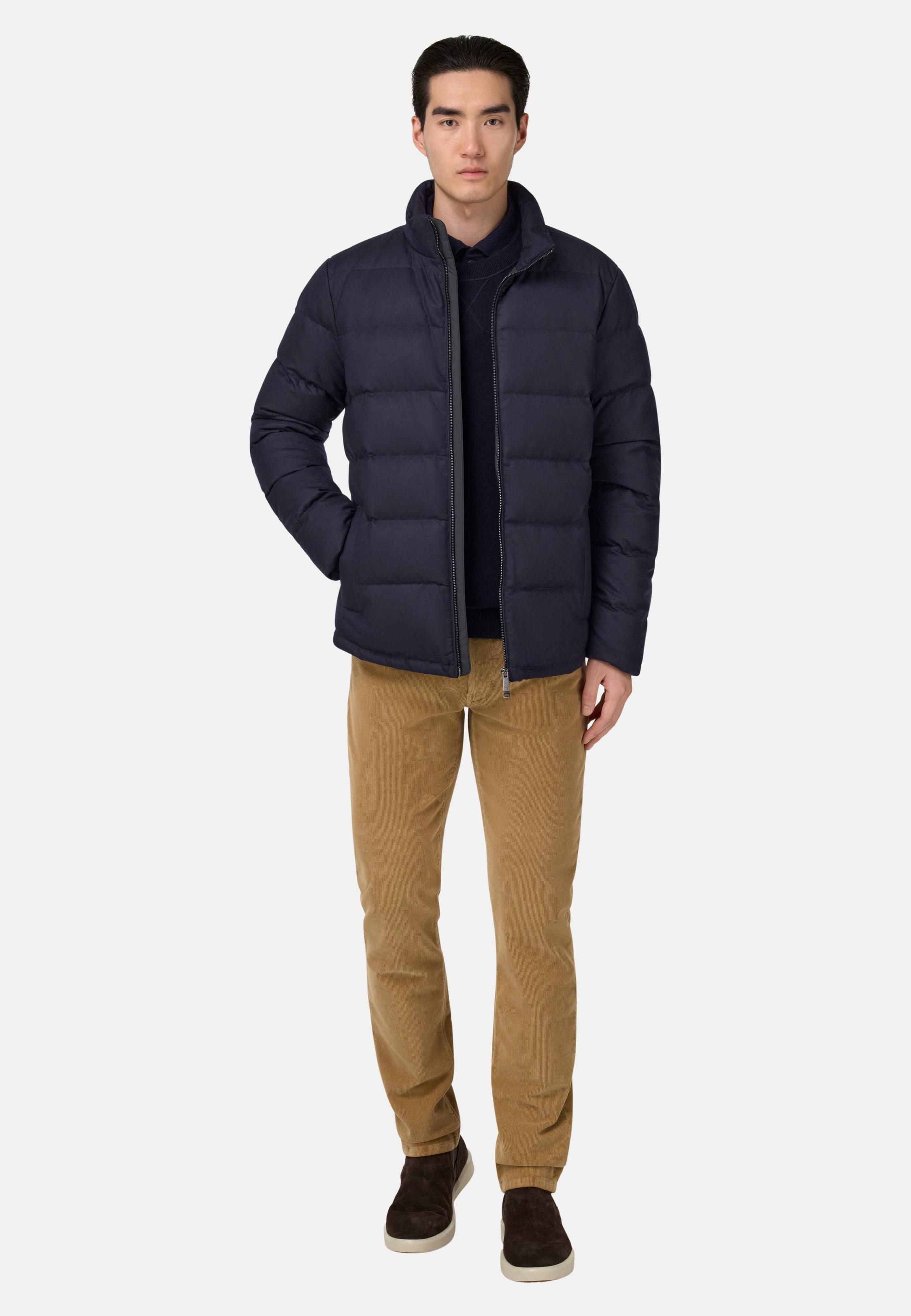 Flyn Flannel And Feather Tech Bomber Jacket Blue, Navy blue, large image number 4