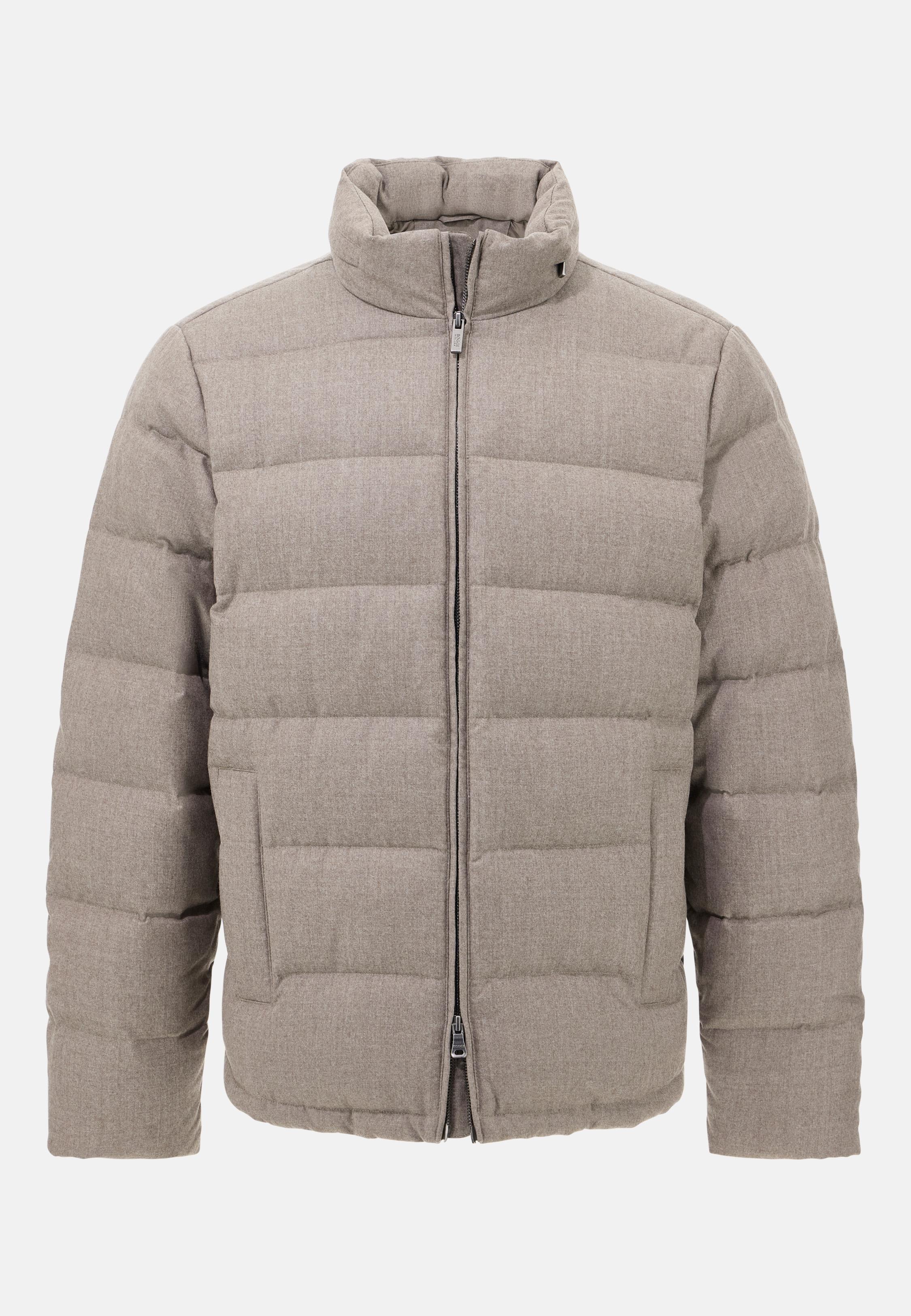 Flyn Flannel And Feather Tech Bomber Jacket Beige, Sand, large image number 3