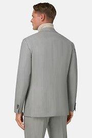 Herringbone Pure Wool Suit Grey, Light grey, large image number 1