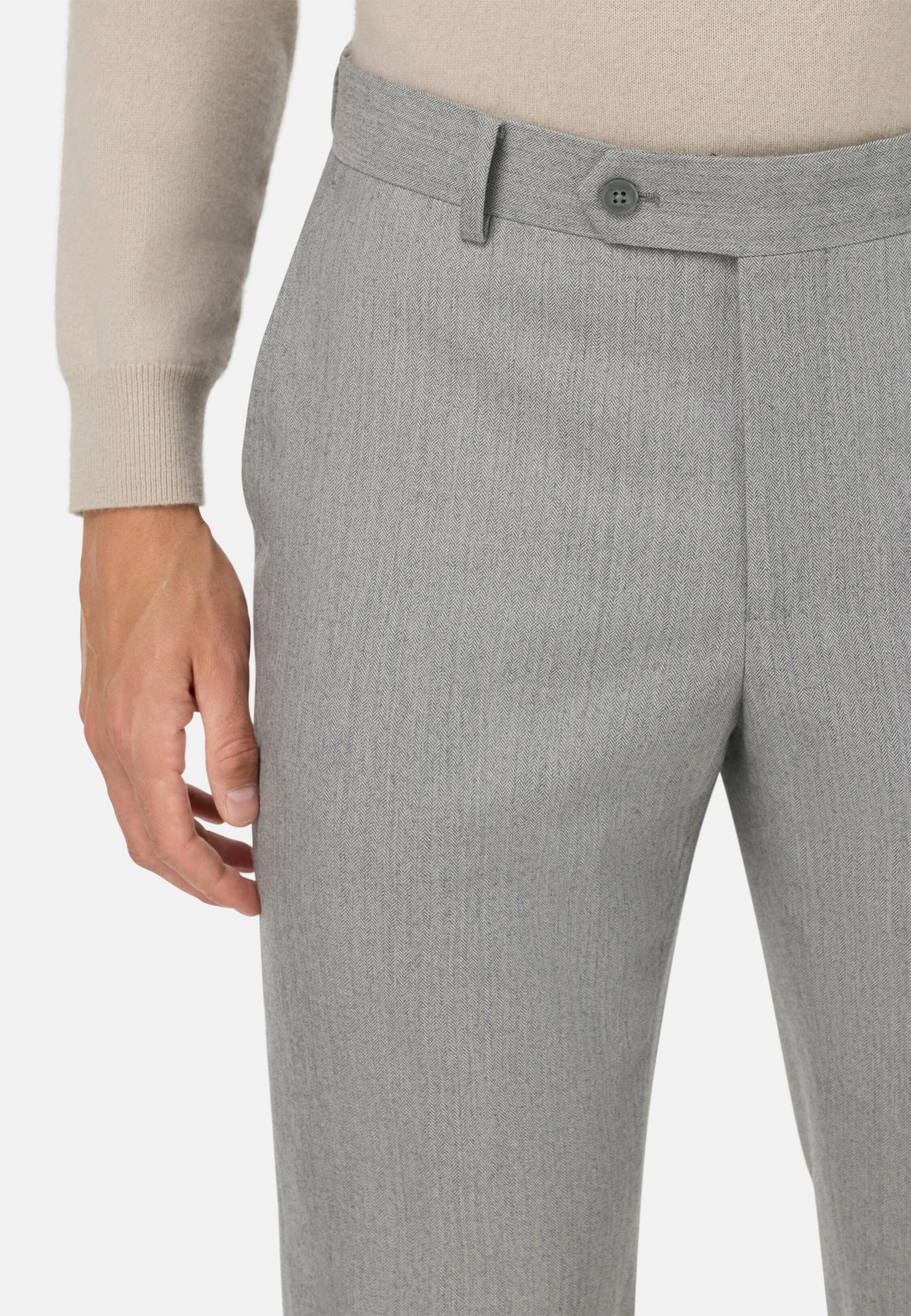 Herringbone Pure Wool Suit Grey, Light grey, large image number 6